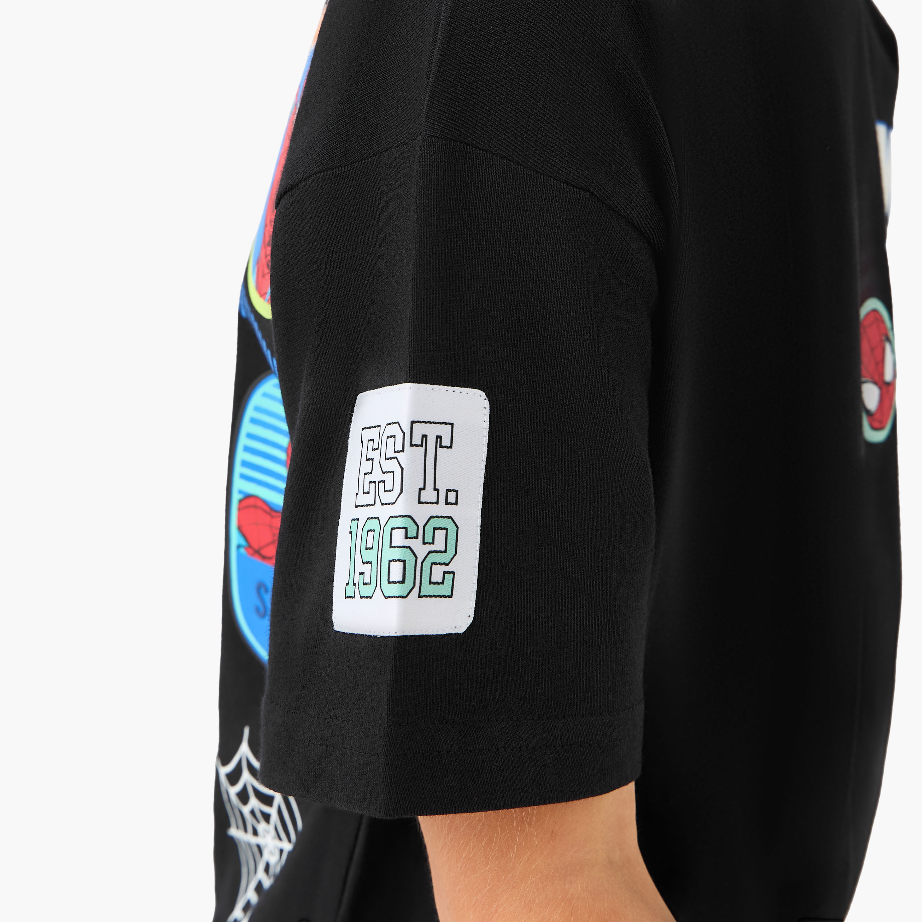 طقم شورت وتيشيرت بياقة ضيقة وأكمام قصيرة وطبعات سبايدرمان-boys-clothing-setsandcoords-image-5