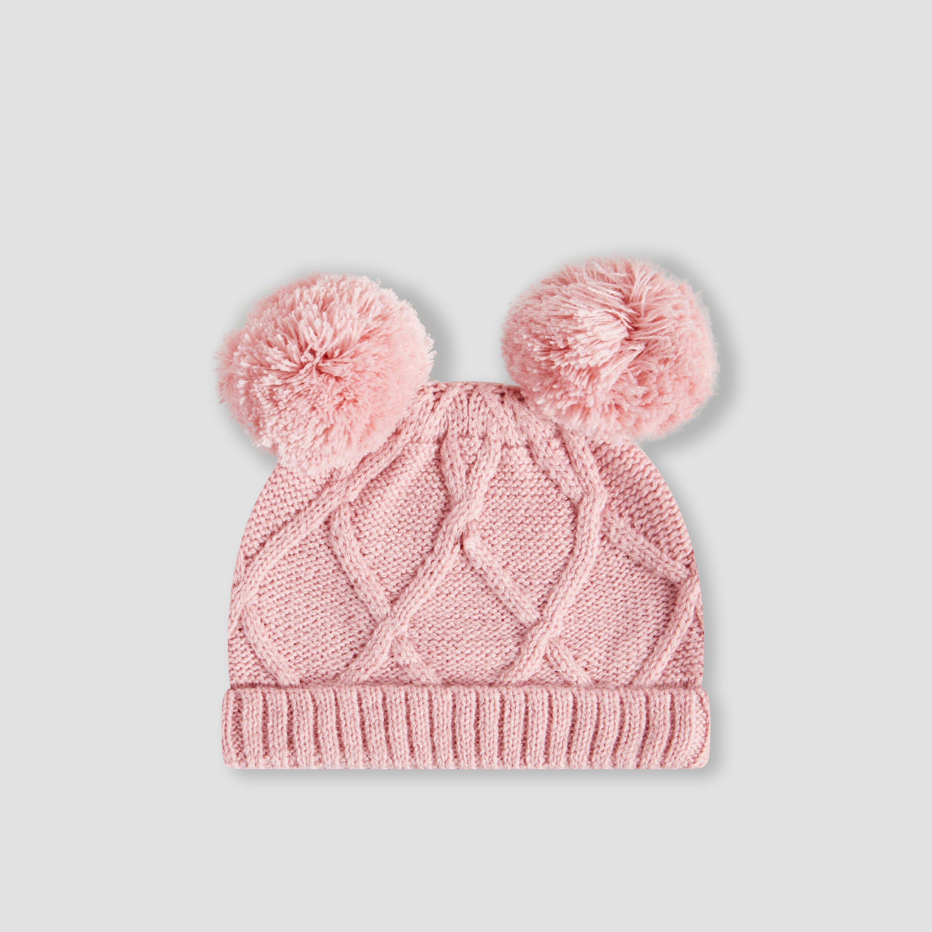 Juniors Cap and Booties with Knit Texture-baby-girls-clothing-winterwear-winteraccessories-image-2