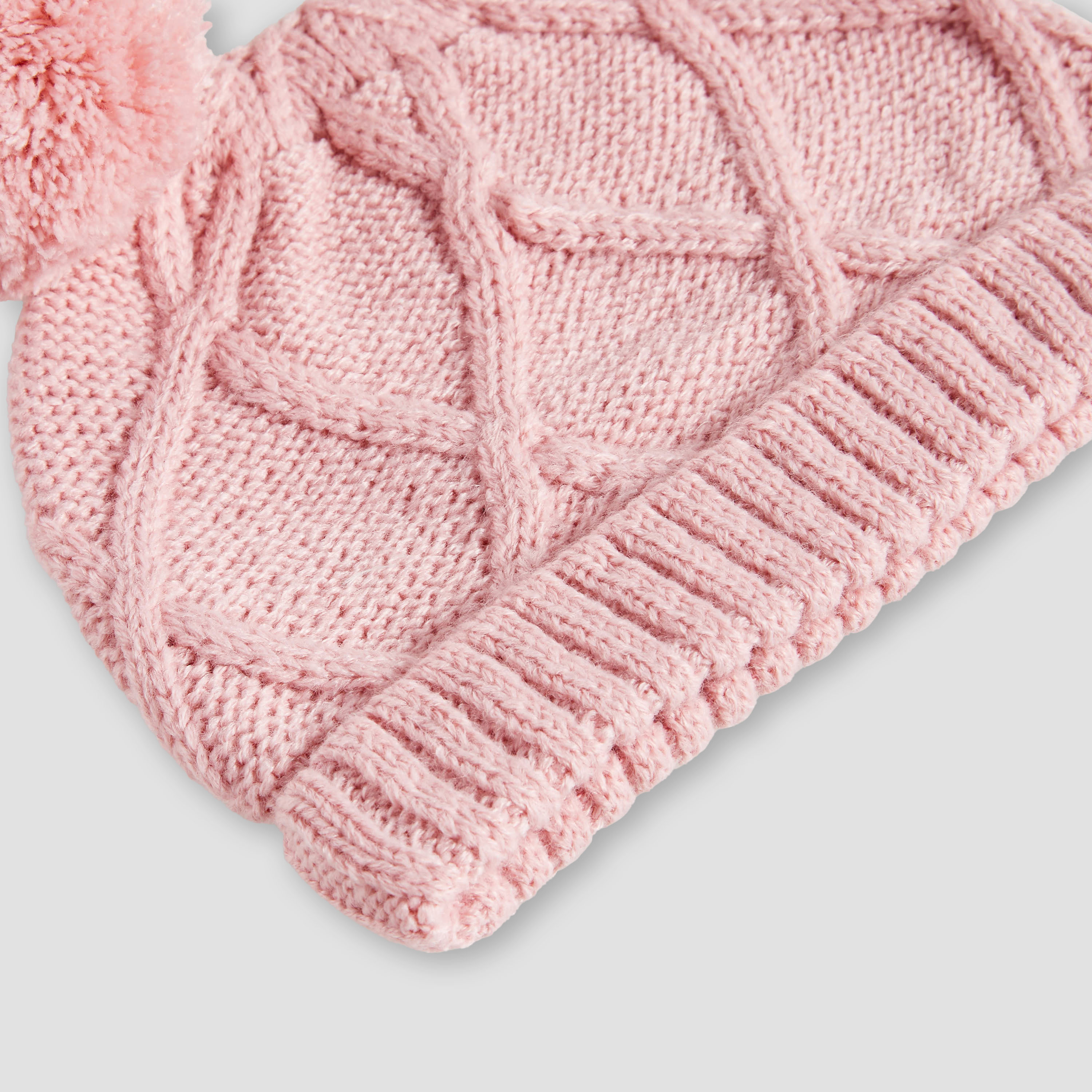 Juniors Cap and Booties with Knit Texture-baby-girls-clothing-winterwear-winteraccessories-image-5