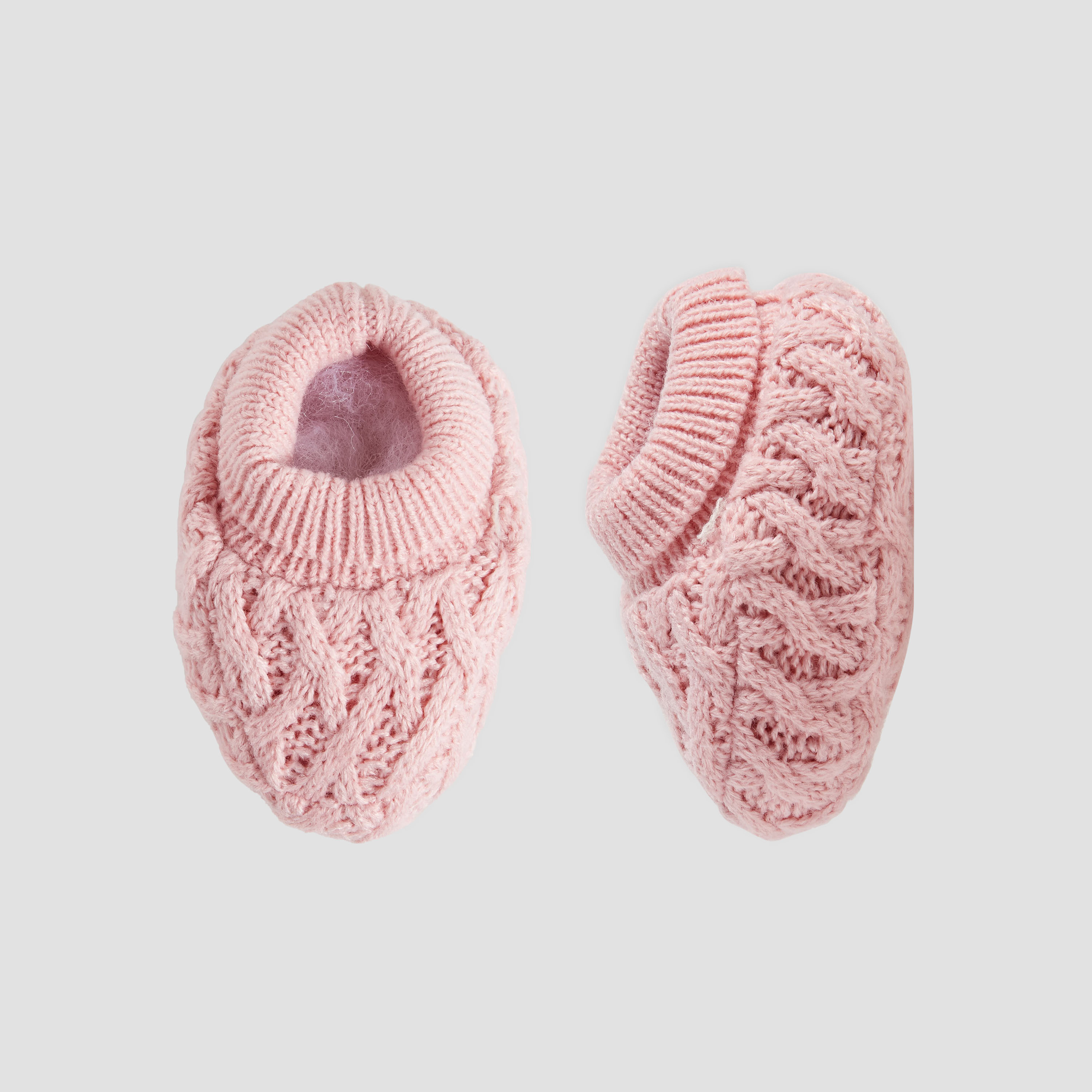 Juniors Cap and Booties with Knit Texture-baby-girls-clothing-winterwear-winteraccessories-image-6