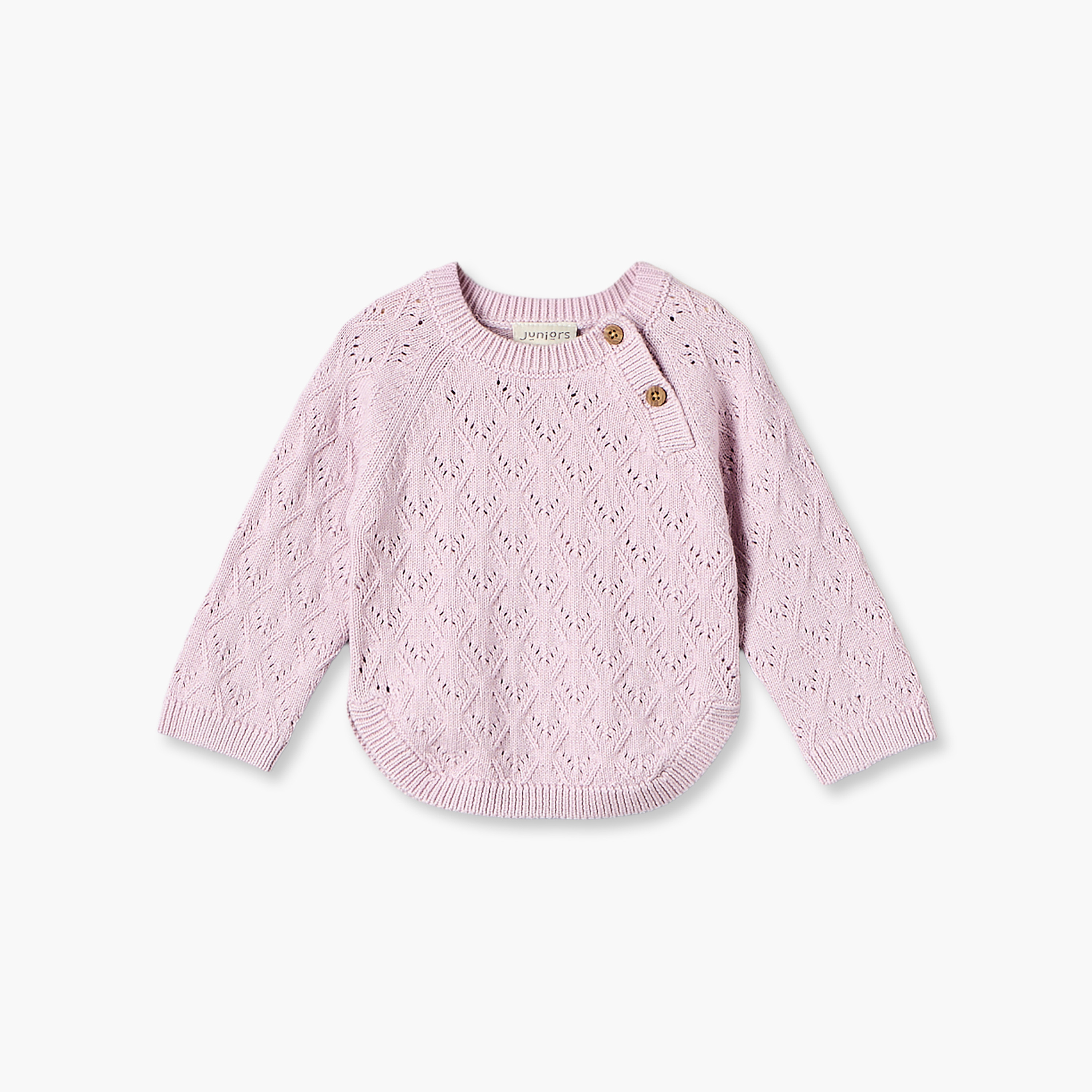 طقم بيجاما قطني بياقة مستديرة وأكمام طويلة بتصميم بارز من جونيورز-baby-girls-clothing-winterwear-pyjamasets-image-2