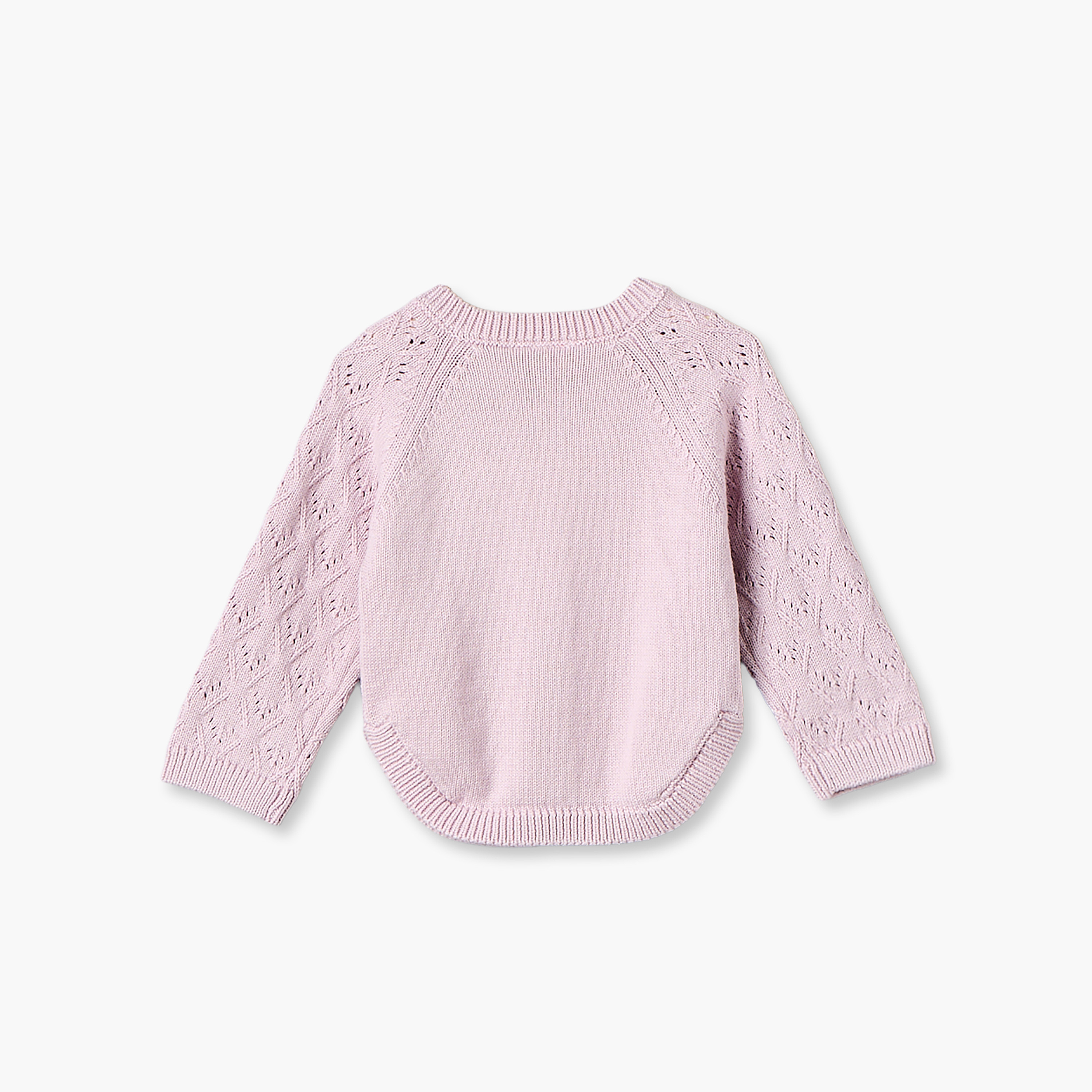 طقم بيجاما قطني بياقة مستديرة وأكمام طويلة بتصميم بارز من جونيورز-baby-girls-clothing-winterwear-pyjamasets-image-4
