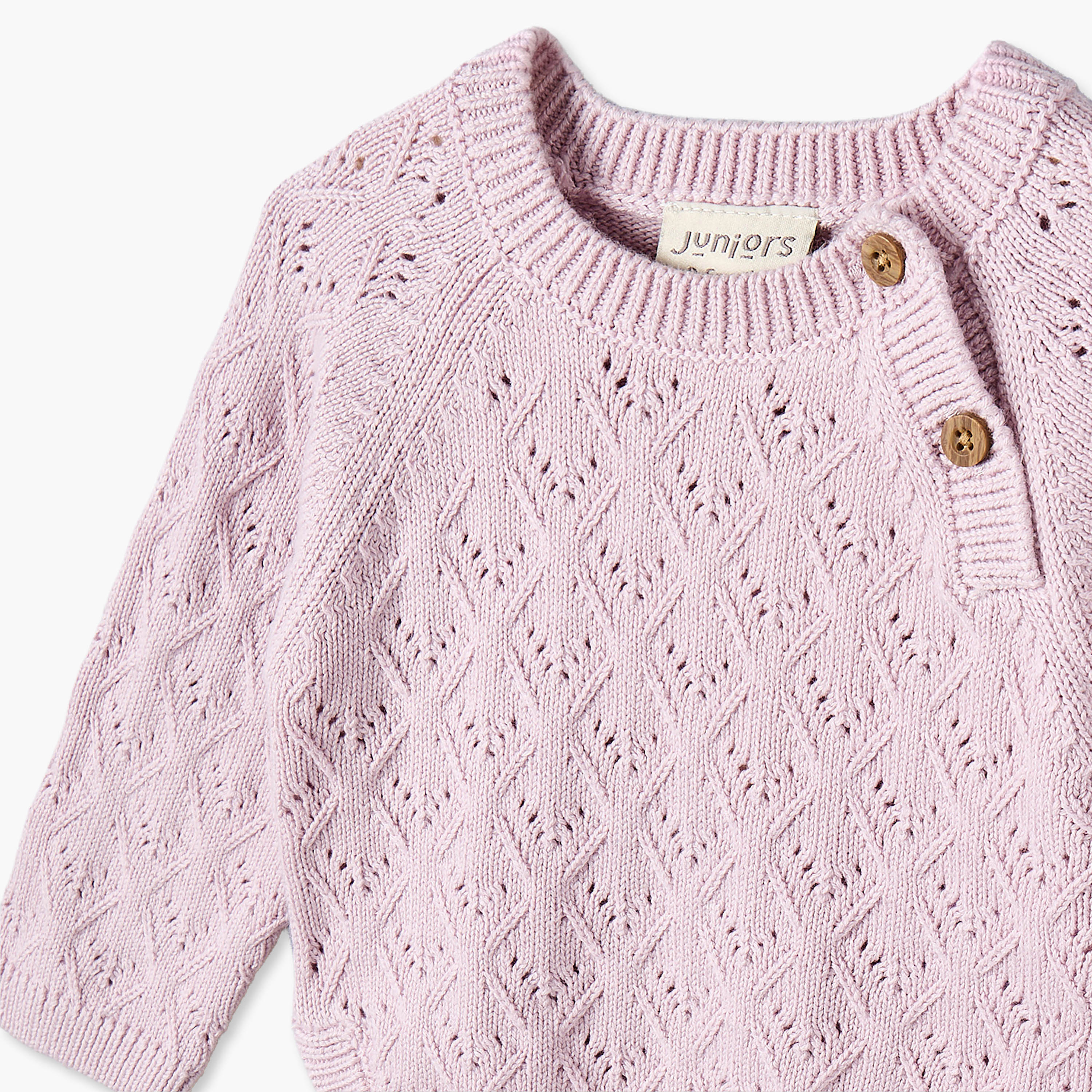 طقم بيجاما قطني بياقة مستديرة وأكمام طويلة بتصميم بارز من جونيورز-baby-girls-clothing-winterwear-pyjamasets-image-6