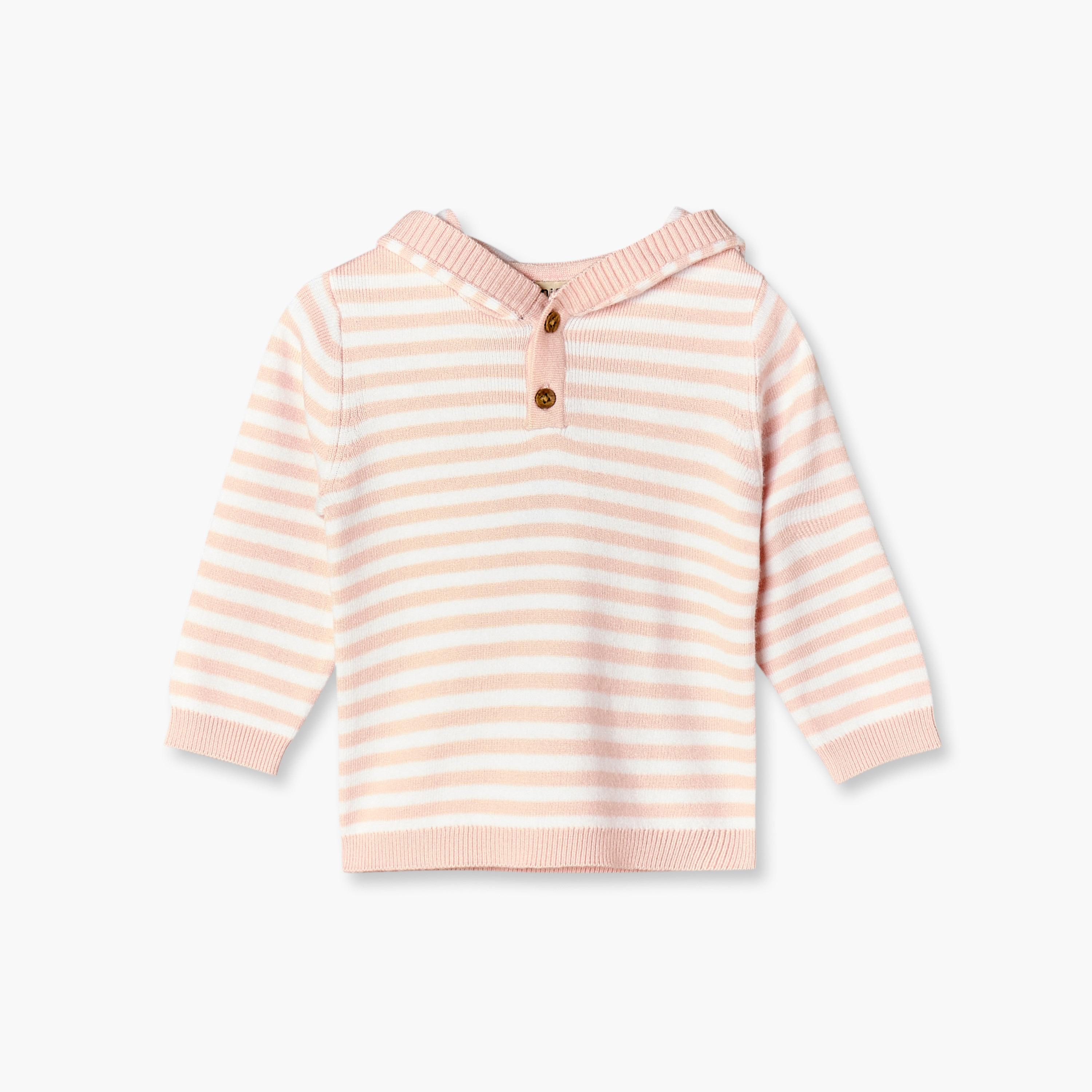 طقم بيجاما مخطط بأكمام طويلة وقبعة من جونيورز-baby-girls-clothing-winterwear-pyjamasets-image-2