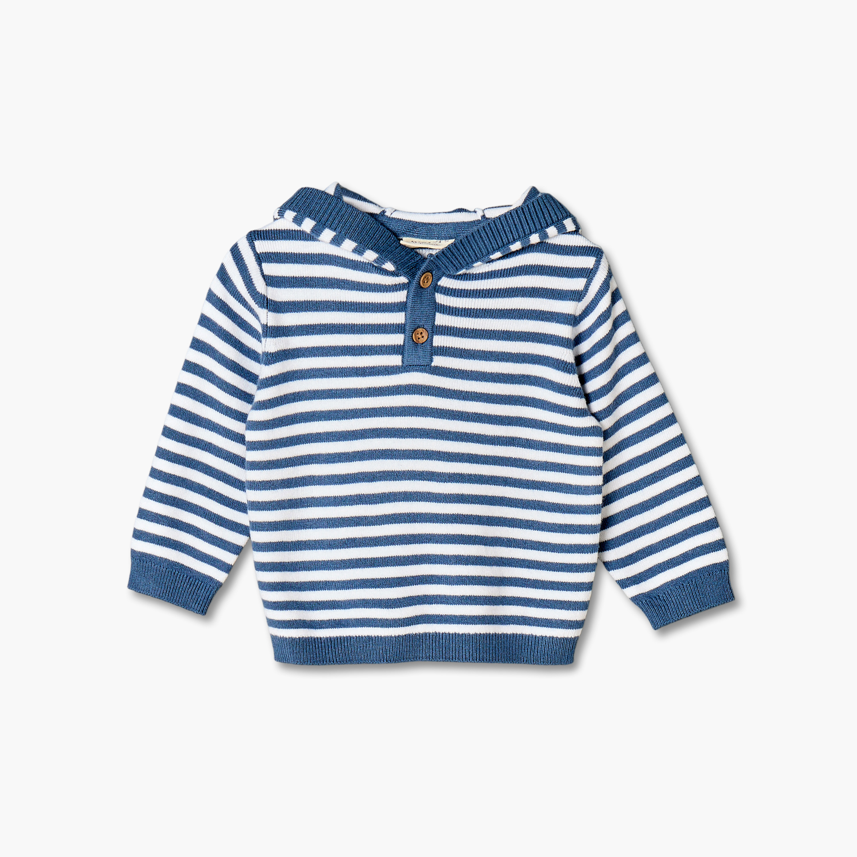 Juniors Hooded Long Sleeves Pyjama Set with Strips-baby-boys-clothing-nightwear-pyjamasets-image-2
