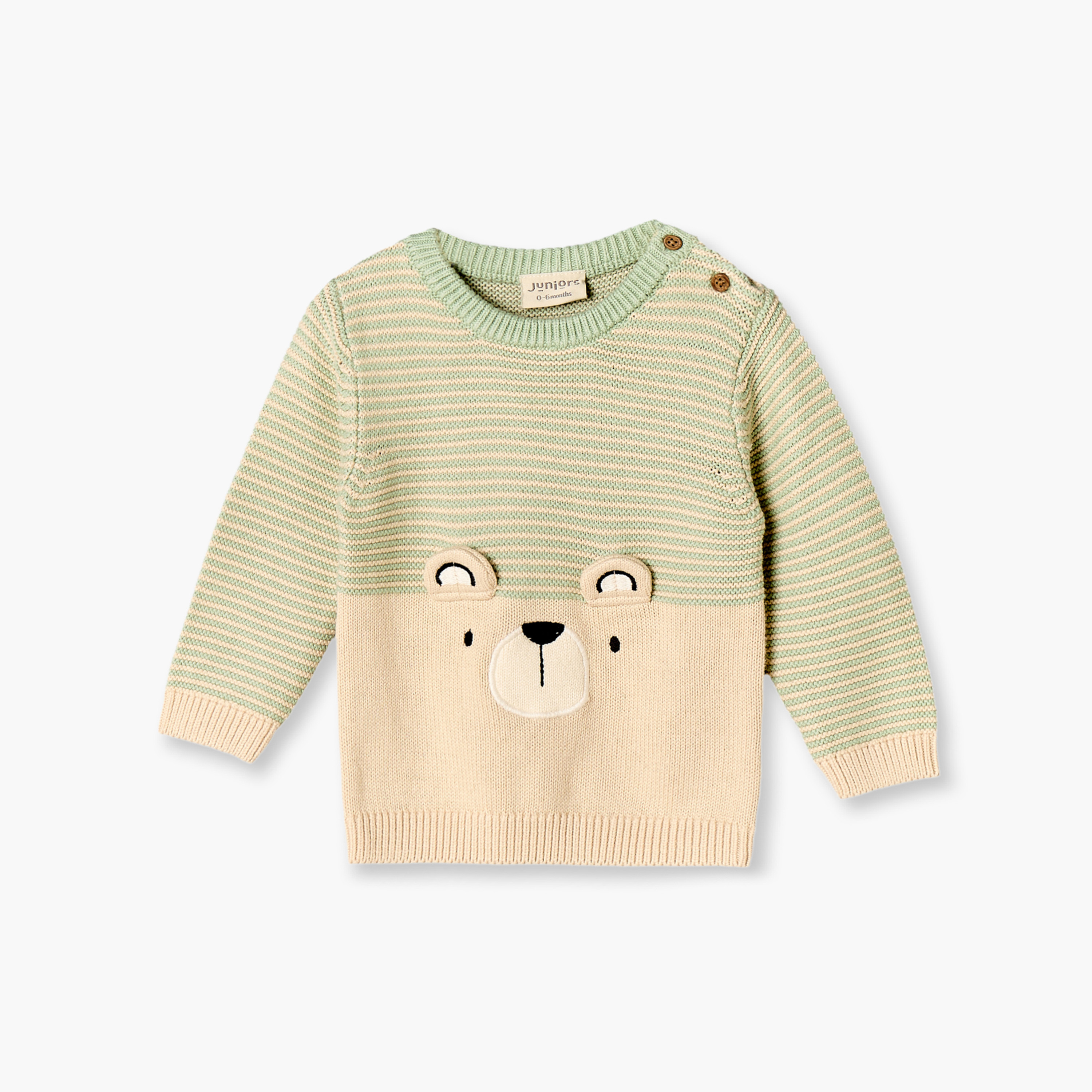 Juniors Cotton Crew Neck Long Sleeves Pyjama Set with Teddy Print-baby-boys-clothing-nightwear-pyjamasets-image-2