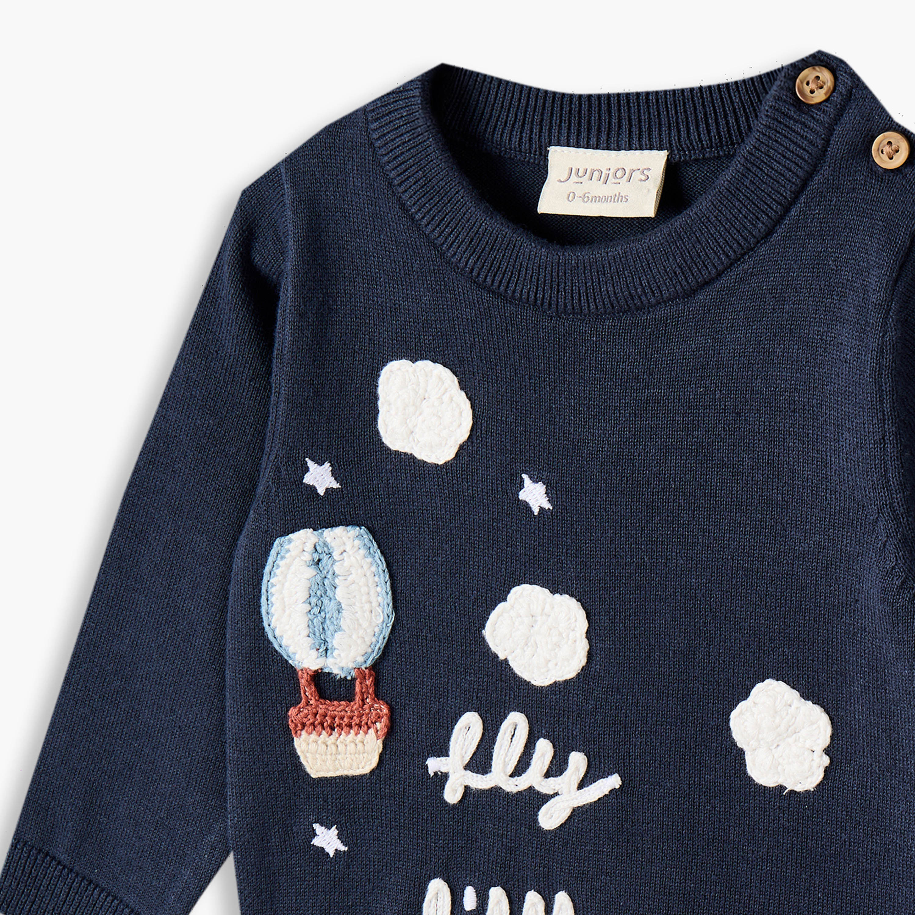 Juniors Cotton Crew Neck Long Sleeves Pyjama Set with Hot Air Balloon Embroidery-baby-boys-clothing-nightwear-pyjamasets-image-6