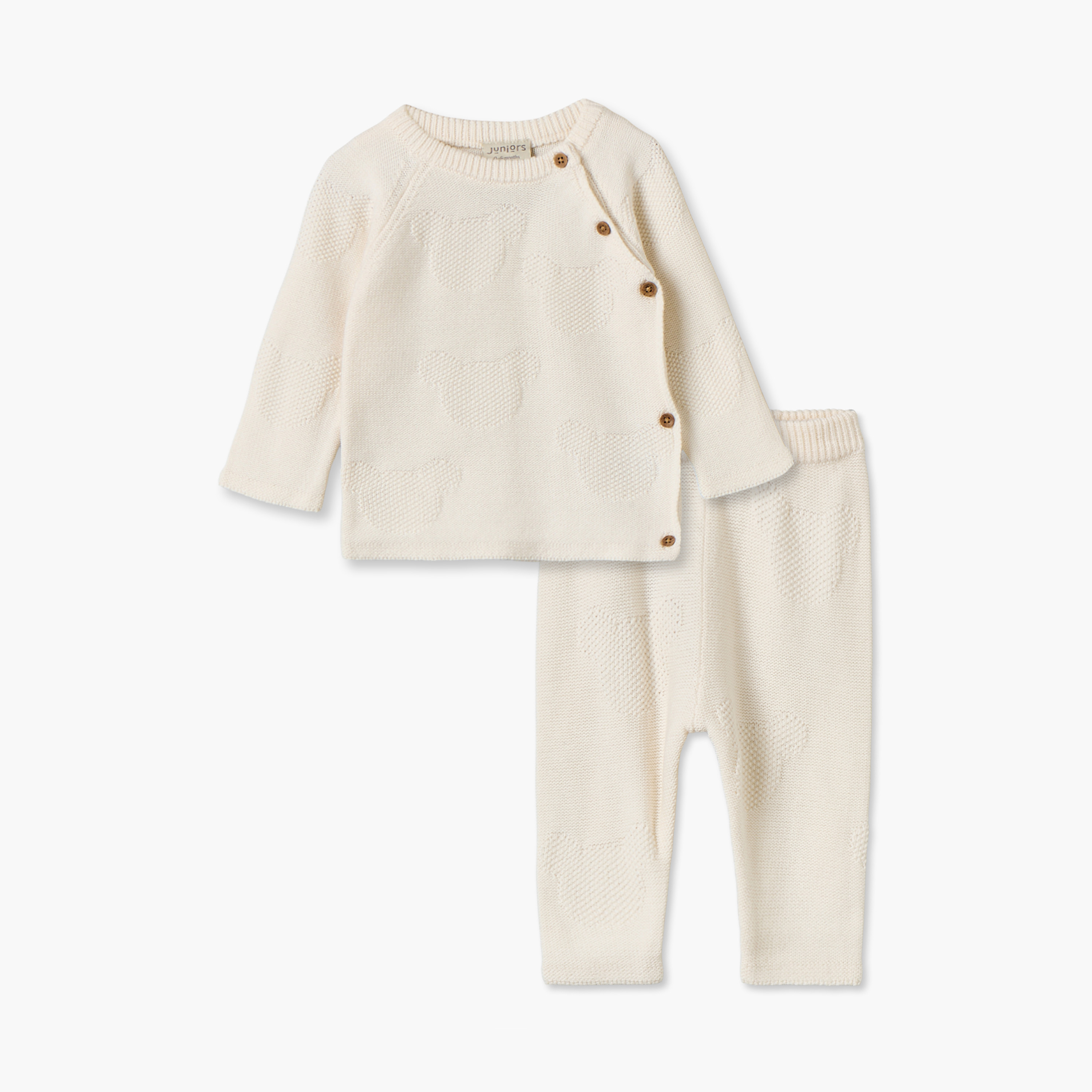 Juniors Cotton Crew Neck Long Sleeves Pyjama Set with Teddy Bear Design-baby-boys-clothing-nightwear-pyjamasets-image-1