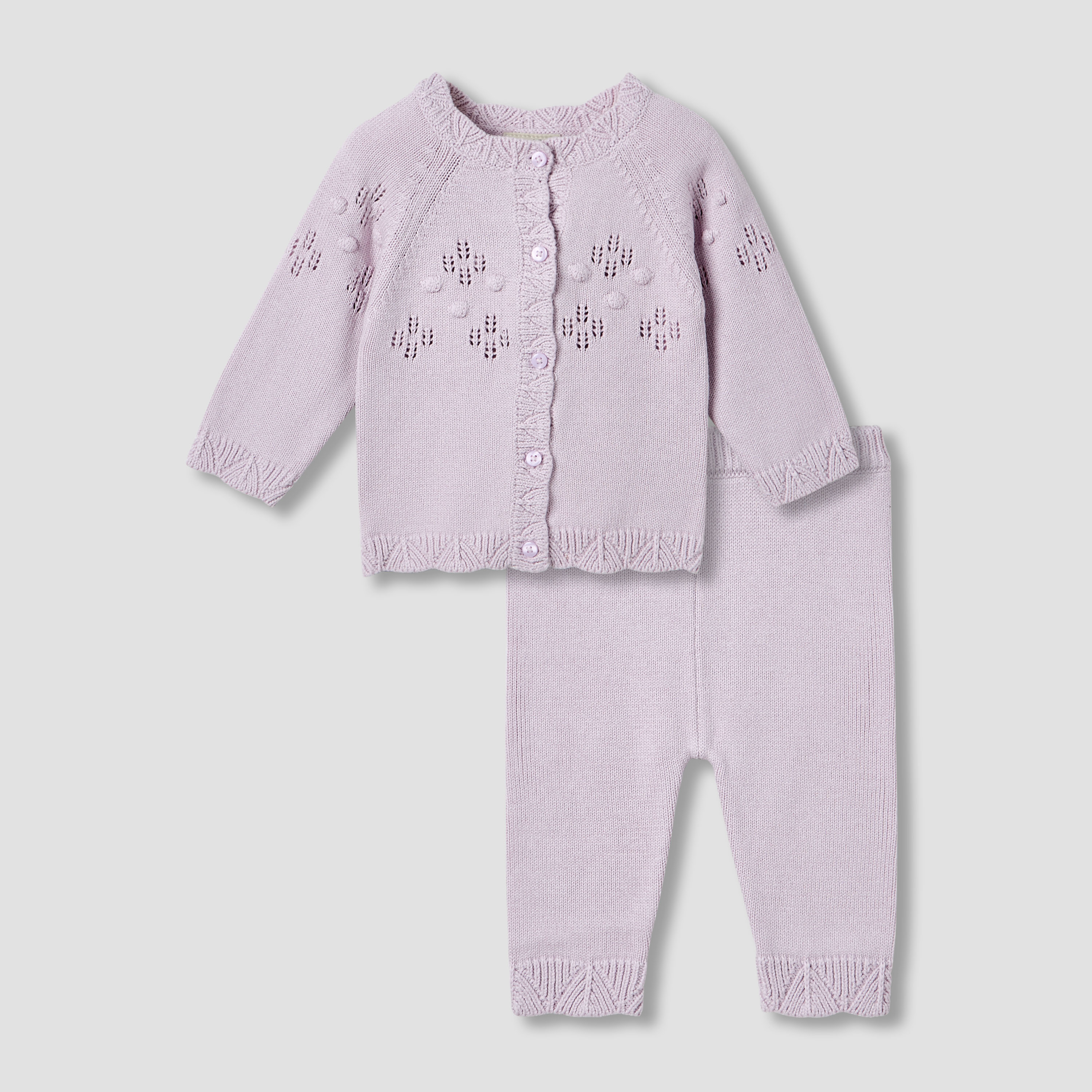 Juniors Cotton Crew Neck Long Sleeves Pyjama Set with Knit Texture-baby-girls-clothing-winterwear-pyjamasets-image-1