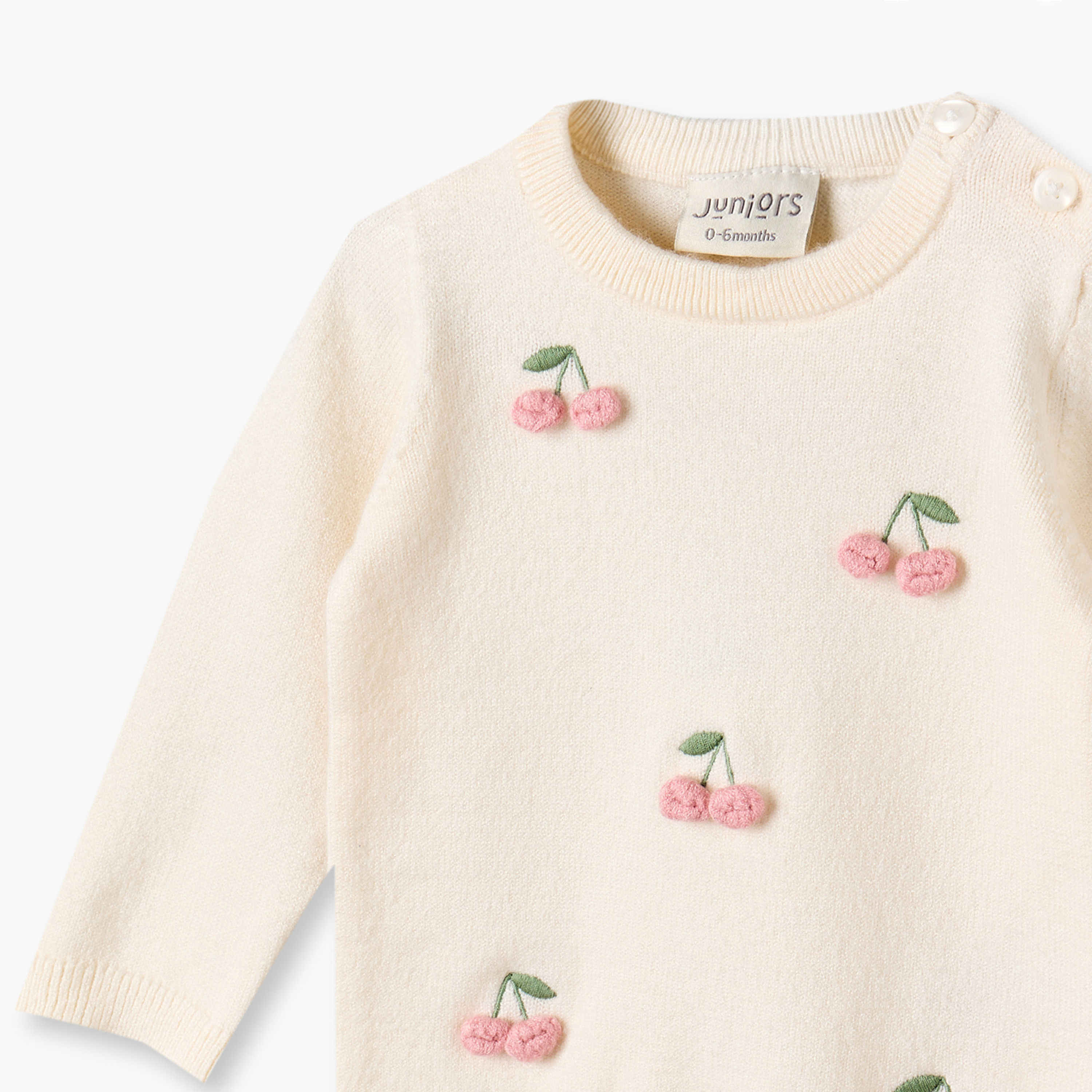 طقم بيجاما قطن بياقة ضيقة وأكمام طويلة وزخارف كرز من جونيورز-baby-girls-clothing-winterwear-pyjamasets-image-6