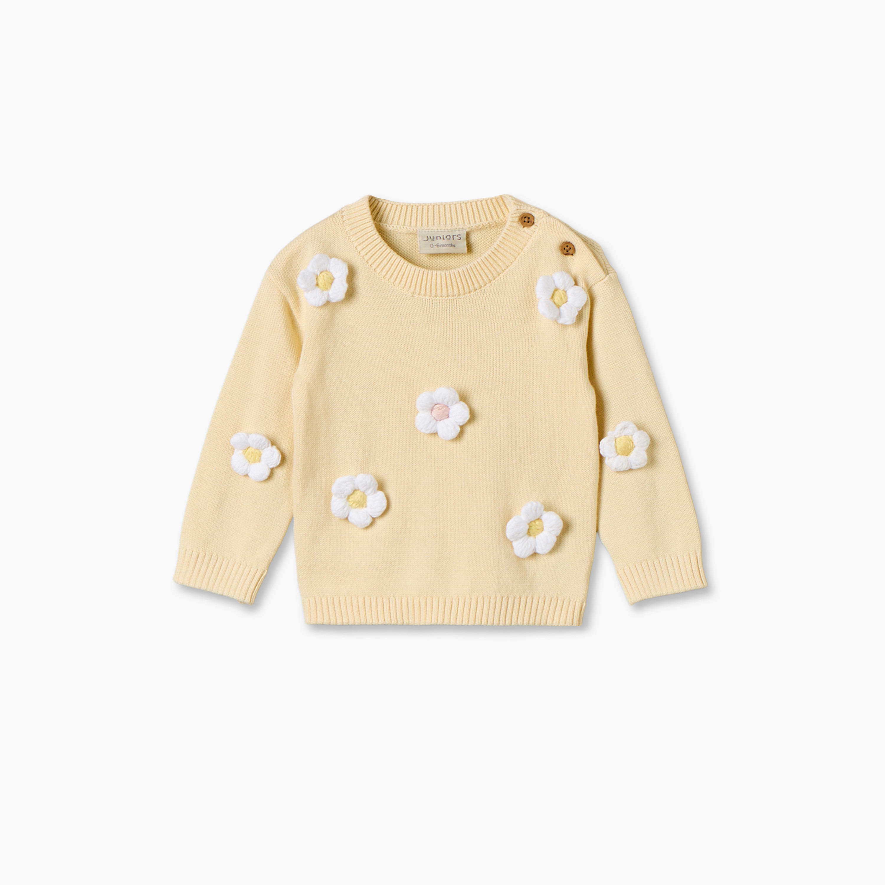 طقم بيجاما قطن بياقة ضيقة وأكمام طويلة وبزخارف زهرية من جونيورز-baby-girls-clothing-winterwear-pyjamasets-image-2