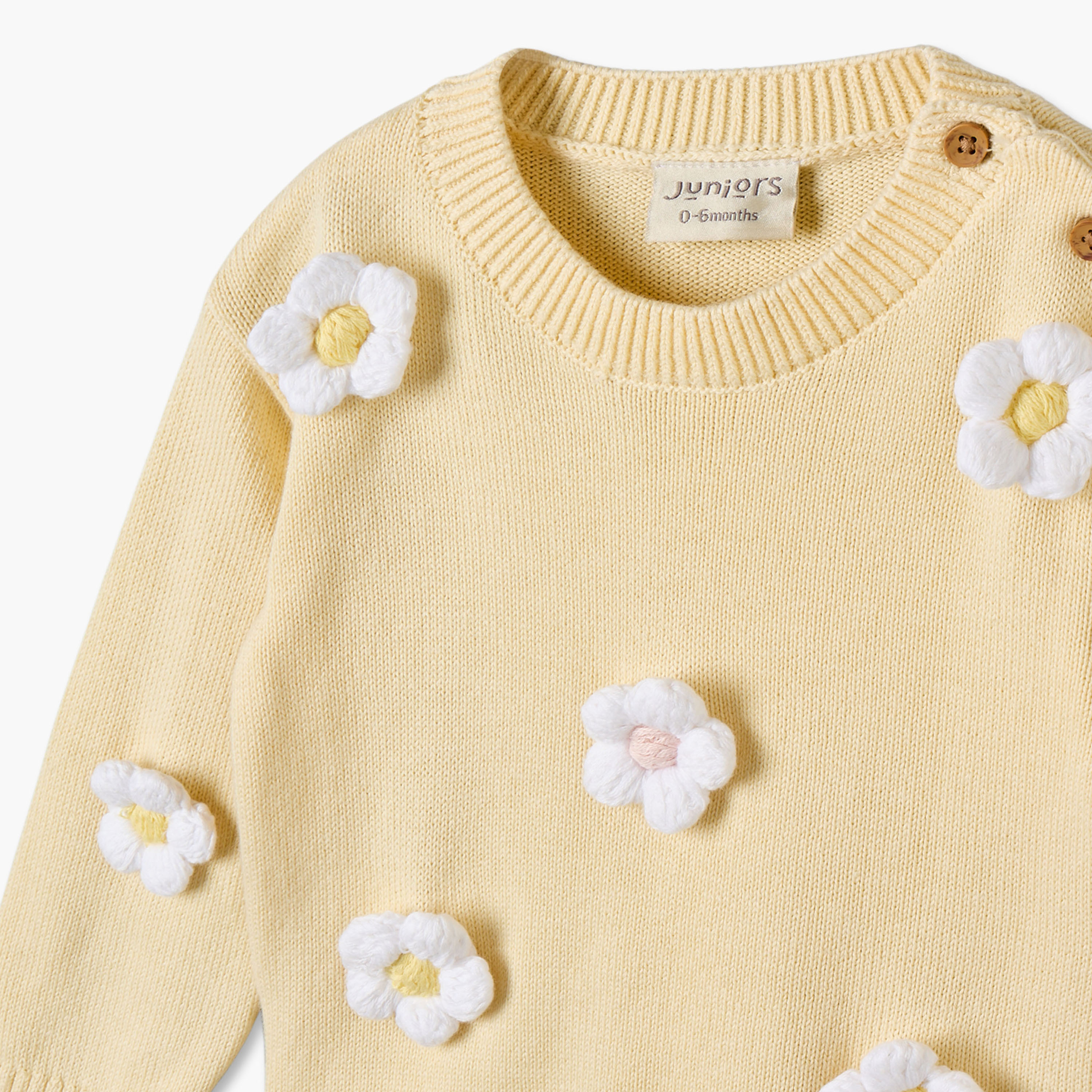 طقم بيجاما قطن بياقة ضيقة وأكمام طويلة وبزخارف زهرية من جونيورز-baby-girls-clothing-winterwear-pyjamasets-image-6