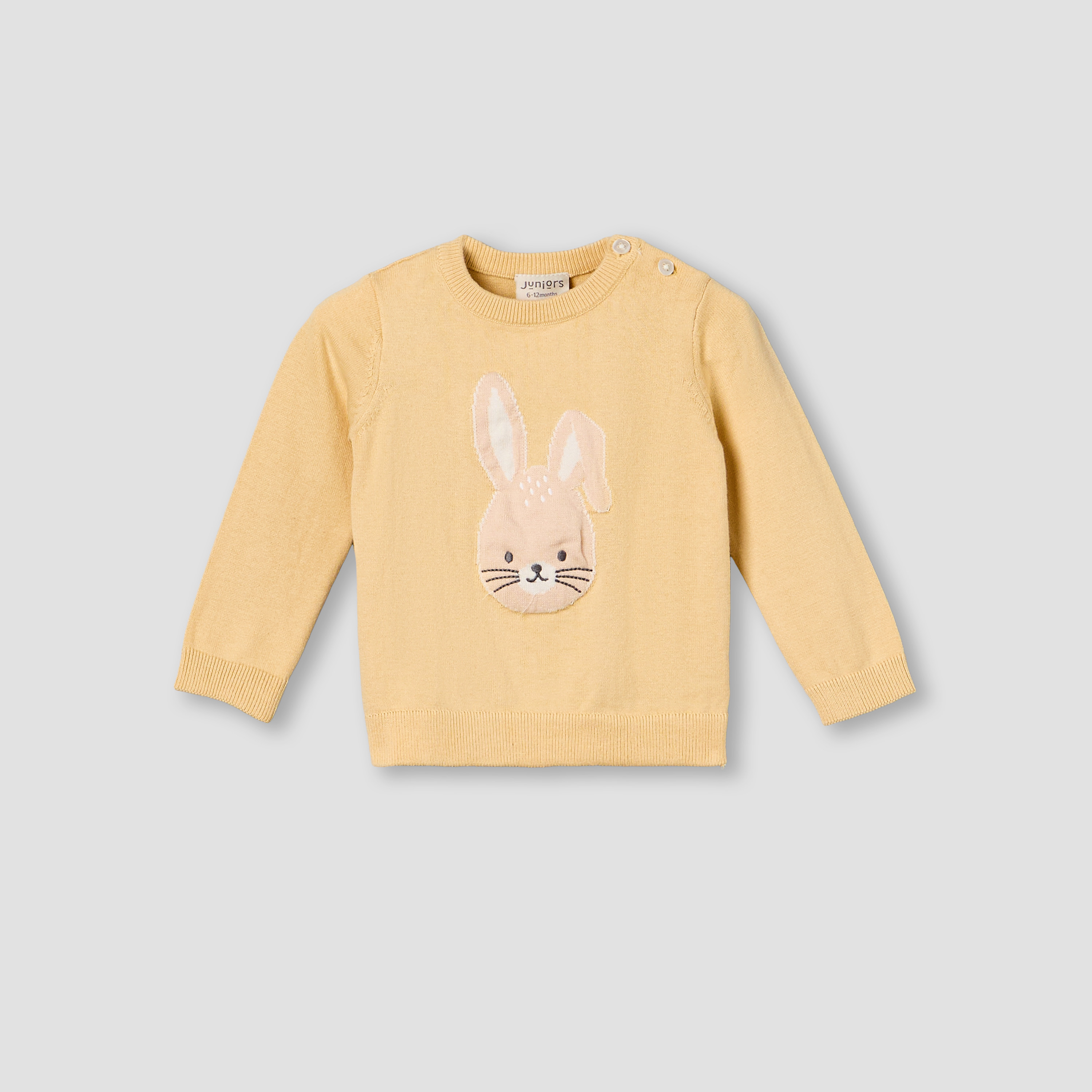 Juniors Cotton Long Sleeves Pyjama Set with Bunny Embroidery-baby-girls-clothing-winterwear-pyjamasets-image-3