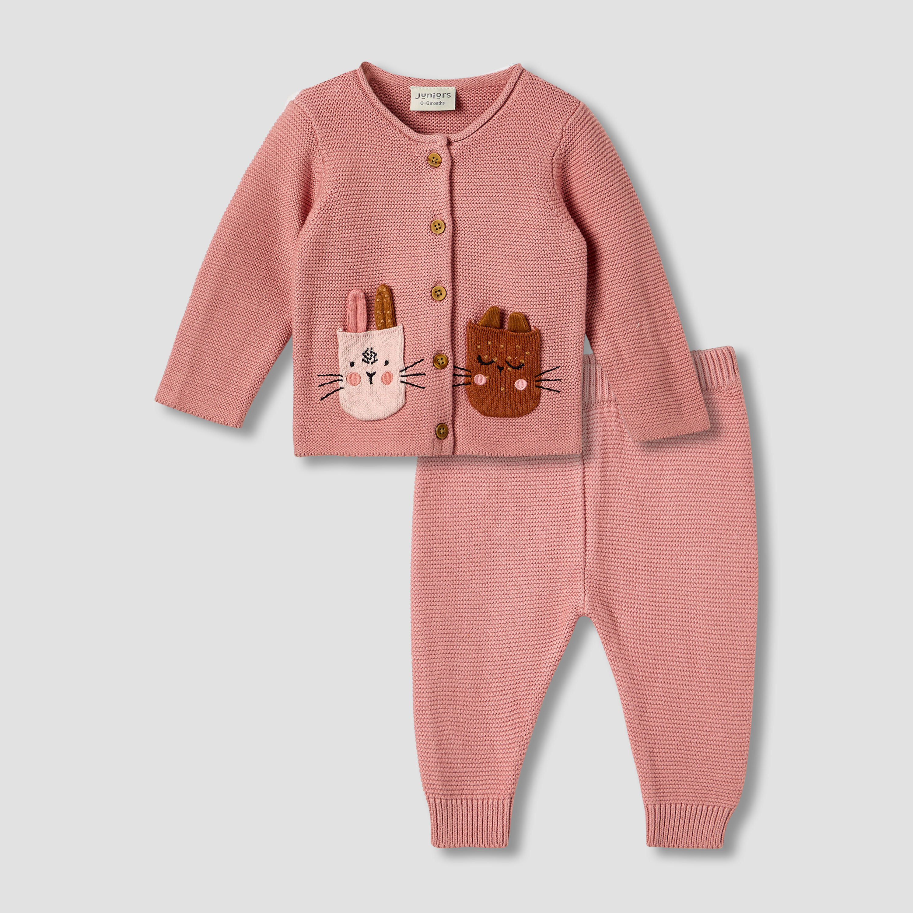 طقم بيجاما قطن بياقة مستديرة وأكمام طويلة وزخارف من جونيورز-baby-girls-clothing-winterwear-pyjamasets-image-5