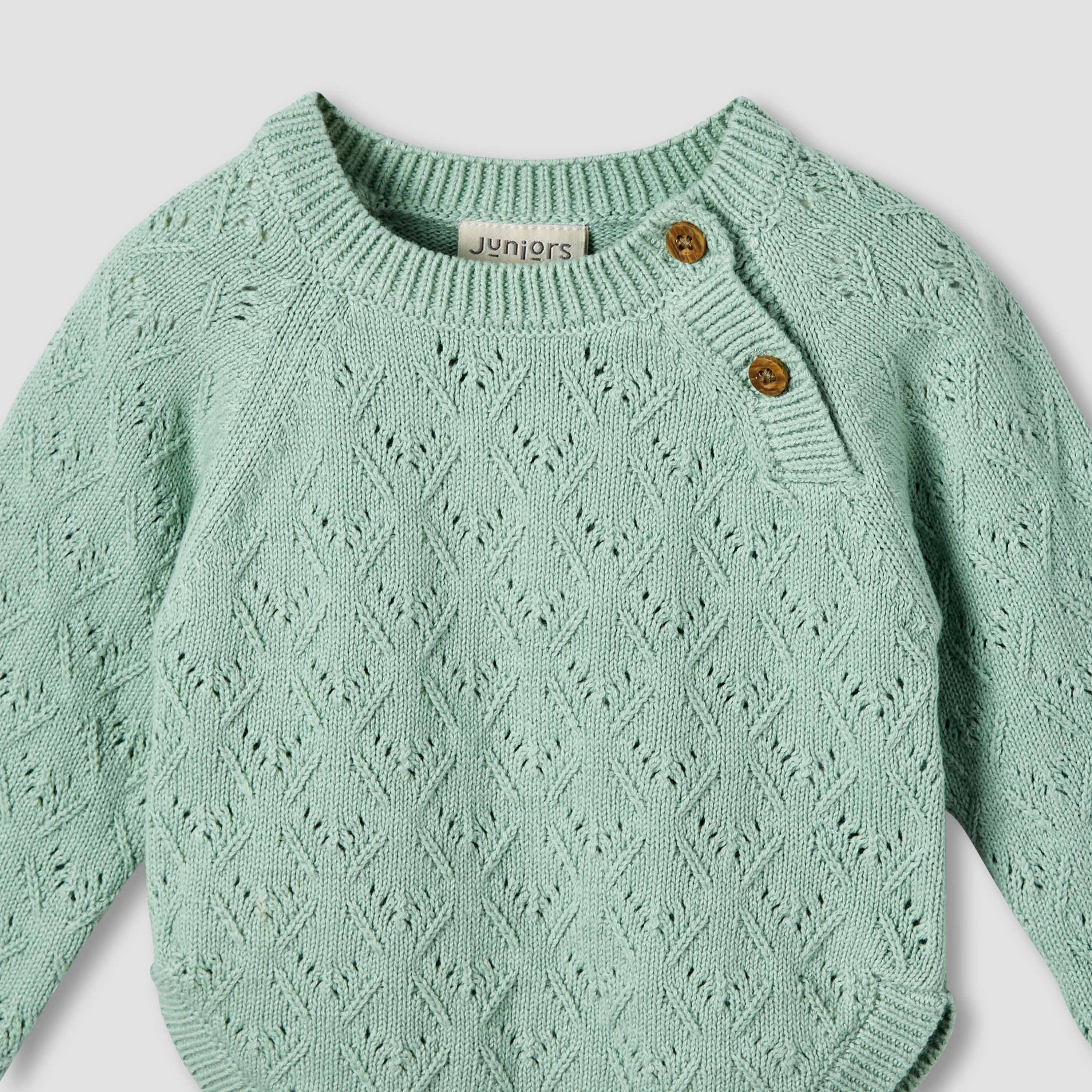 Juniors Cotton Crew Neck Long Sleeves Pyjama Set with Knit Texture-baby-girls-clothing-winterwear-pyjamasets-image-4