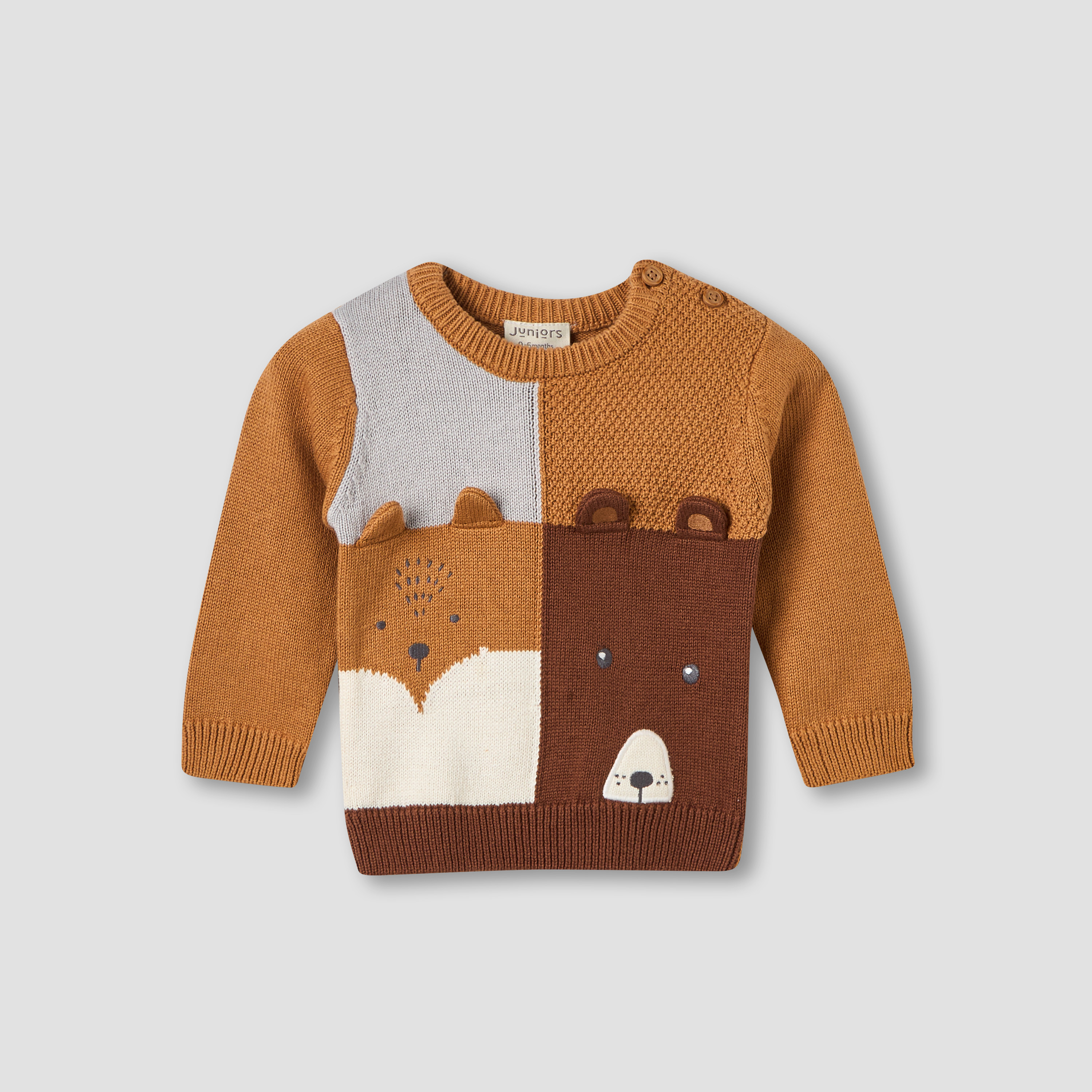 Juniors Cotton Crew Neck Long Sleeve Pyjama Set with Button Closure-baby-boys-clothing-winterwear-setsandcoords-image-2