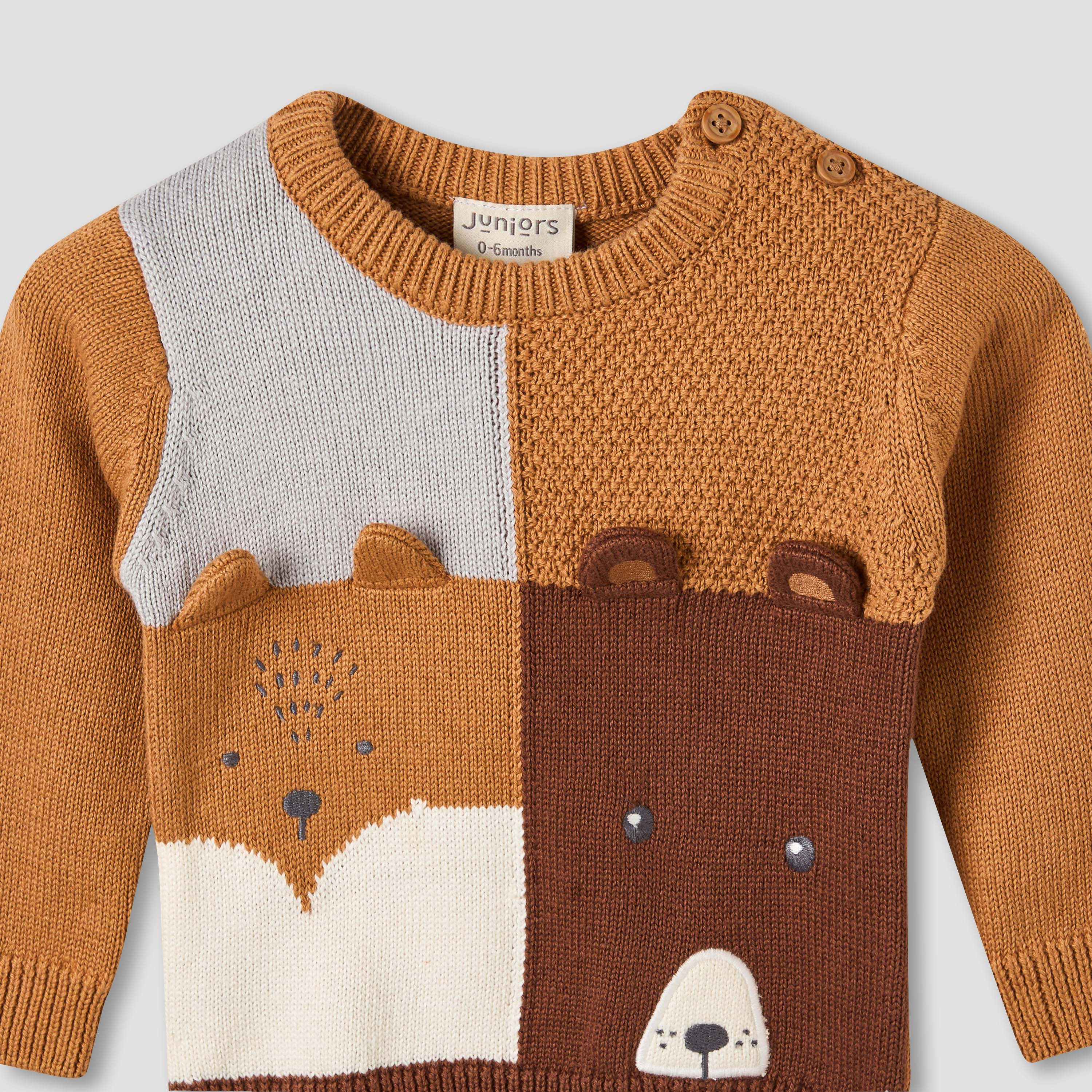 Juniors Cotton Crew Neck Long Sleeve Pyjama Set with Button Closure-baby-boys-clothing-winterwear-setsandcoords-image-4