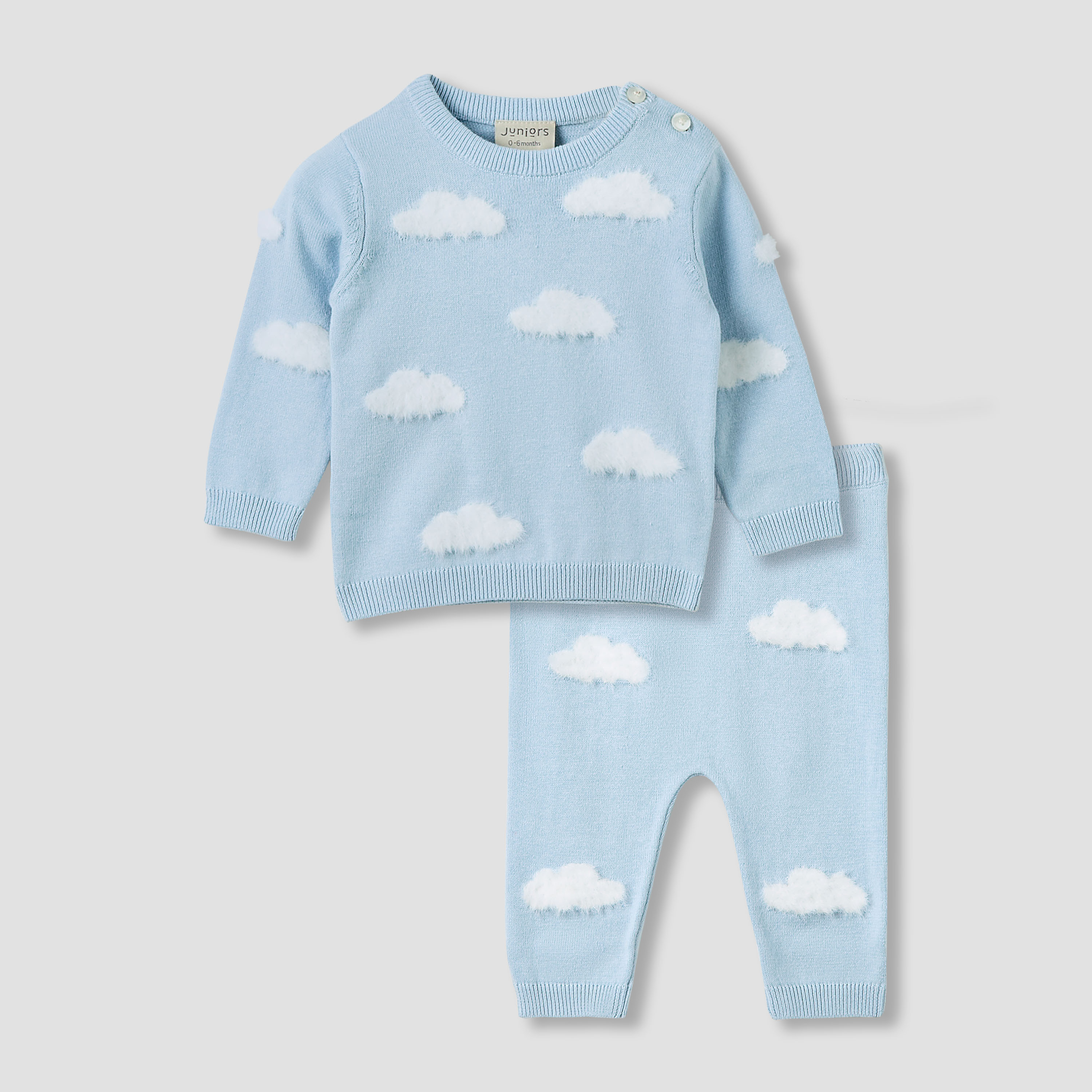 طقم بيجاما قطن محبوك بارز الملمس بأكمام طويلة من جونيورز-baby-boys-clothing-winterwear-setsandcoords-image-6