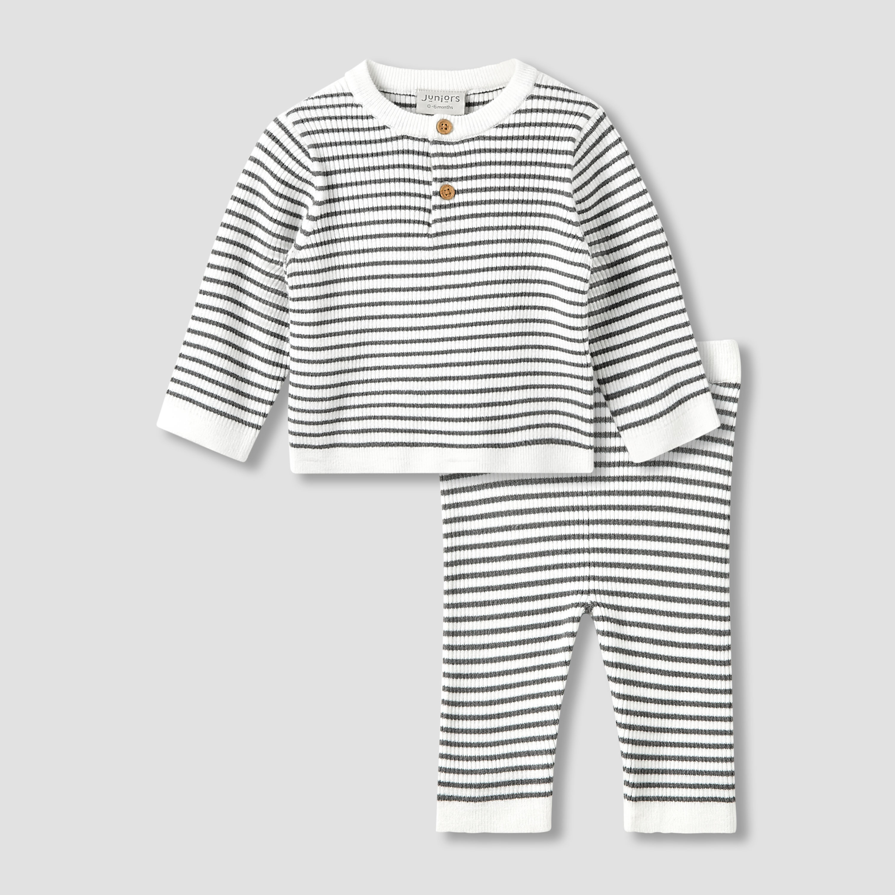 Juniors Pyjama Set with Stripes - Cotton - Long Sleeves-baby-boys-clothing-winterwear-setsandcoords-image-1