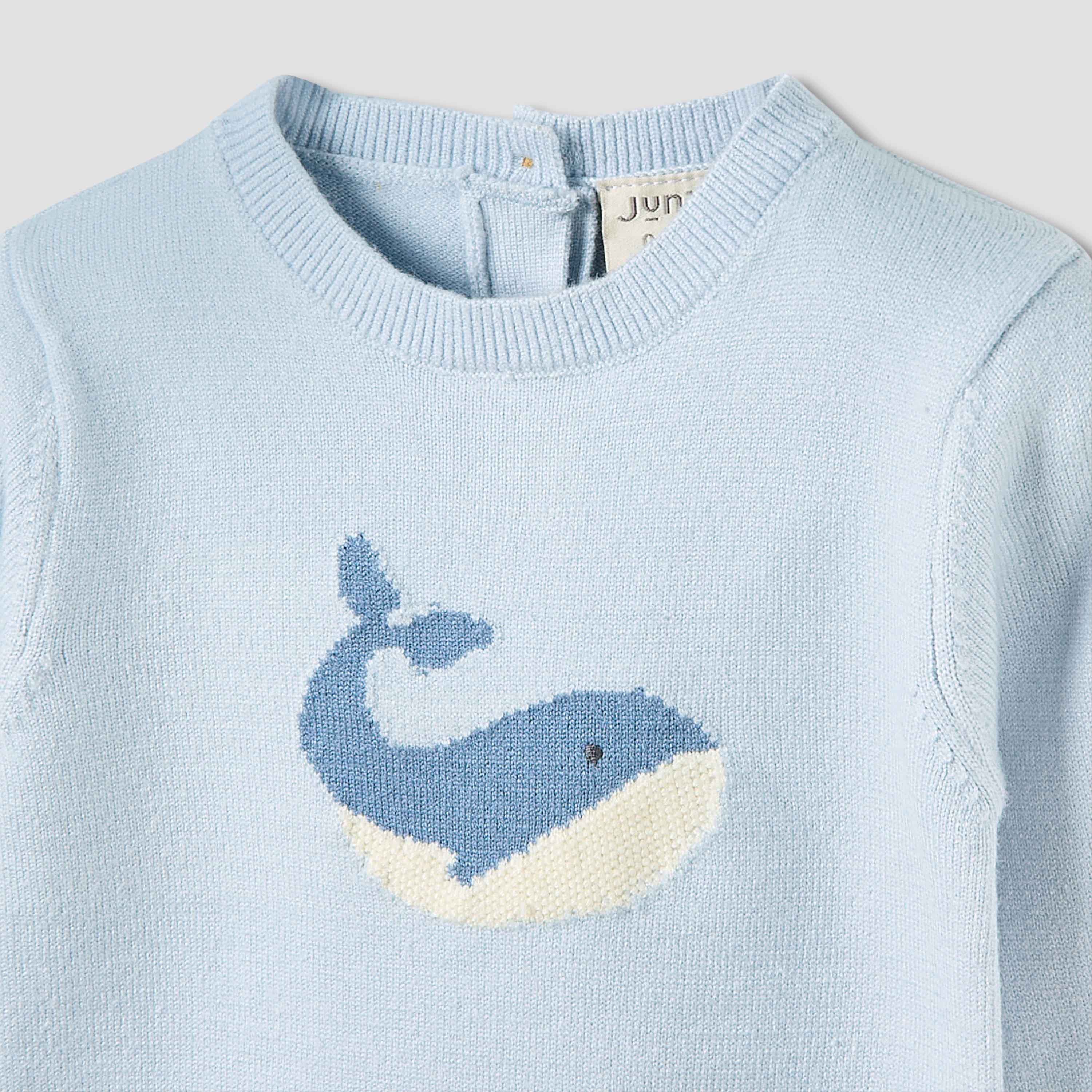 Juniors Pyjama Set with Whale Knit Texture - Long Sleeves-baby-boys-clothing-winterwear-setsandcoords-image-4