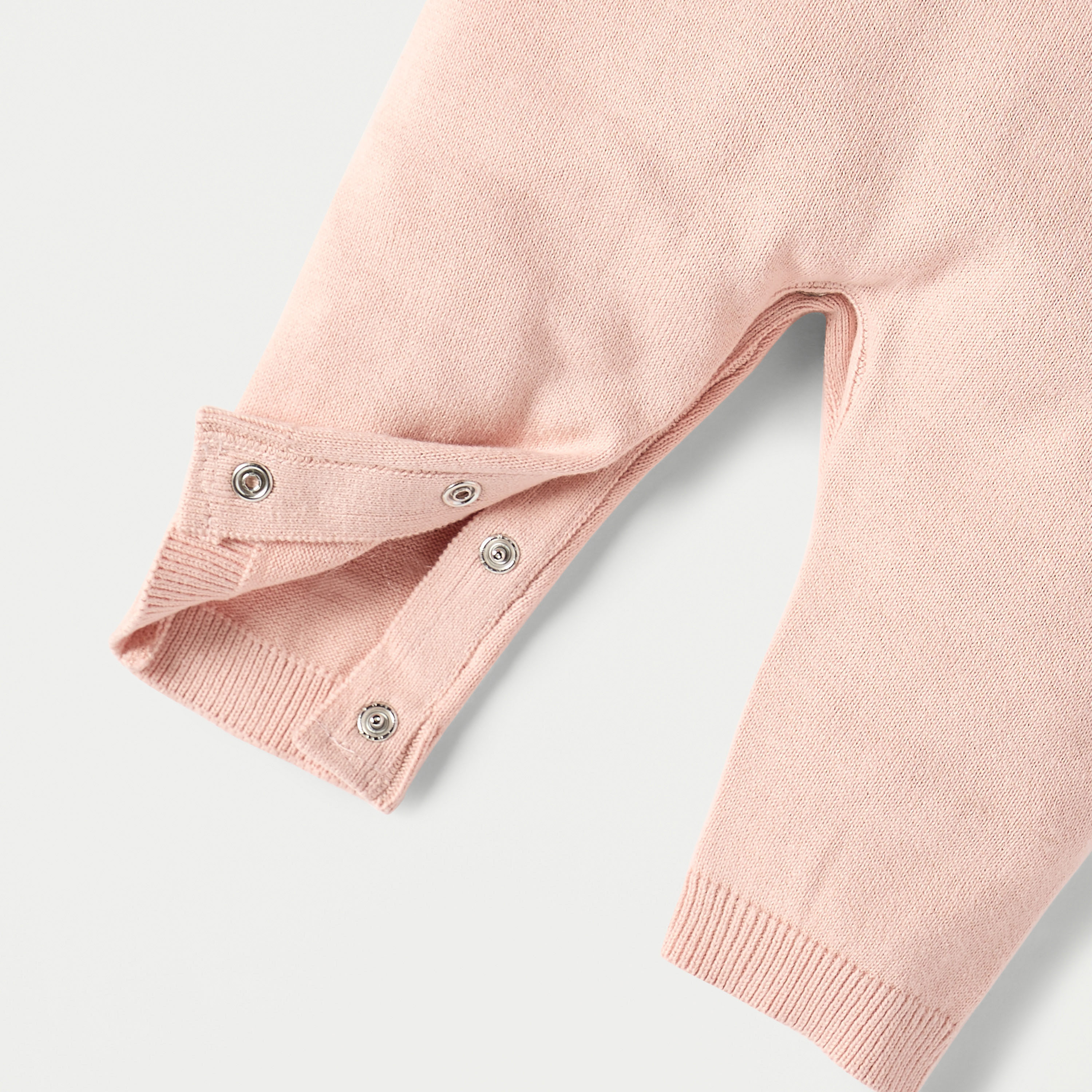Juniors Textured Sleepsuit with Long Sleeves and Button Closure-baby-girls-clothing-nightwear-sleepsuits-image-5
