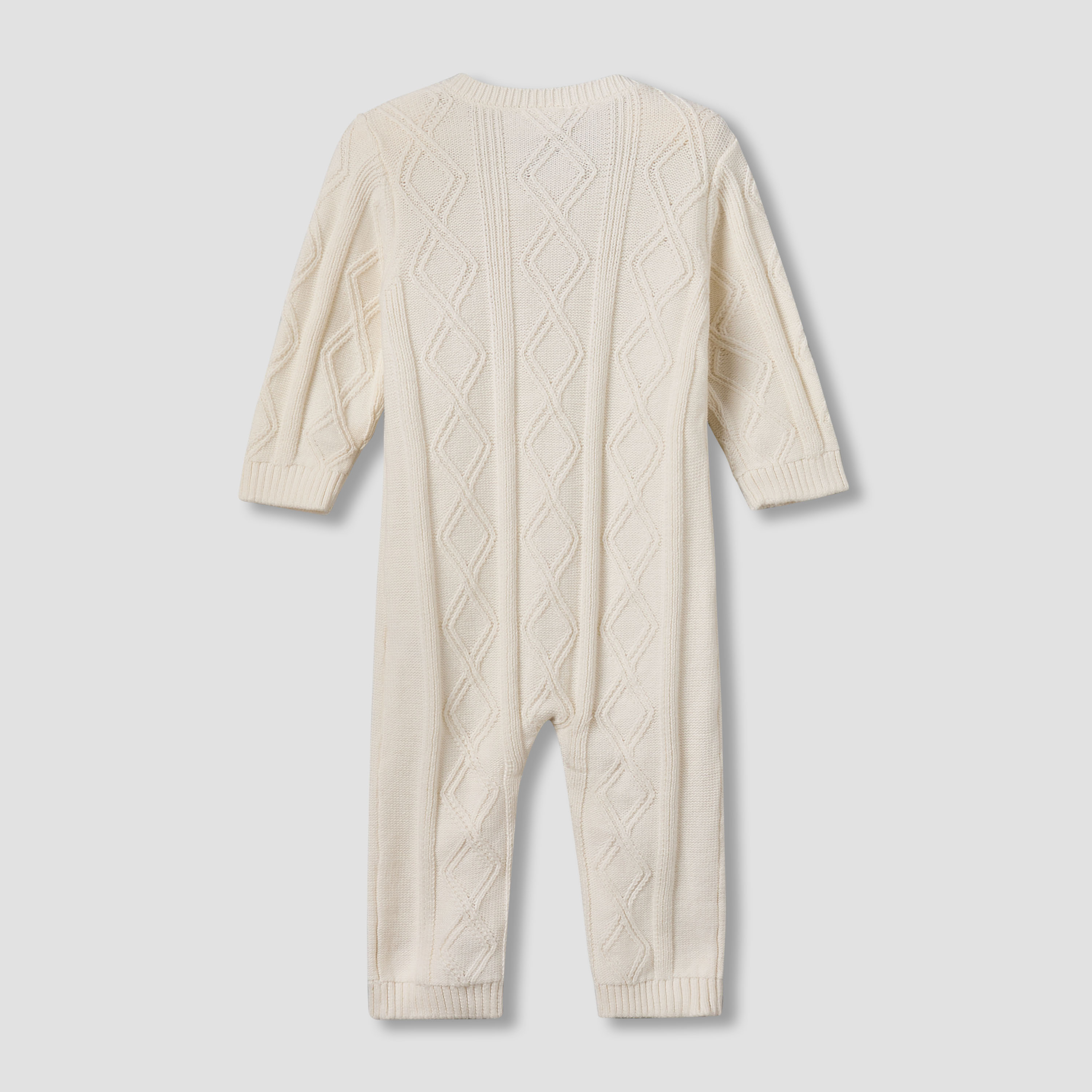 Juniors Cotton Round Neck Long Sleeves Sleepsuit with Knit Texture-baby-boys-clothing-winterwear-sleepsuits-image-3
