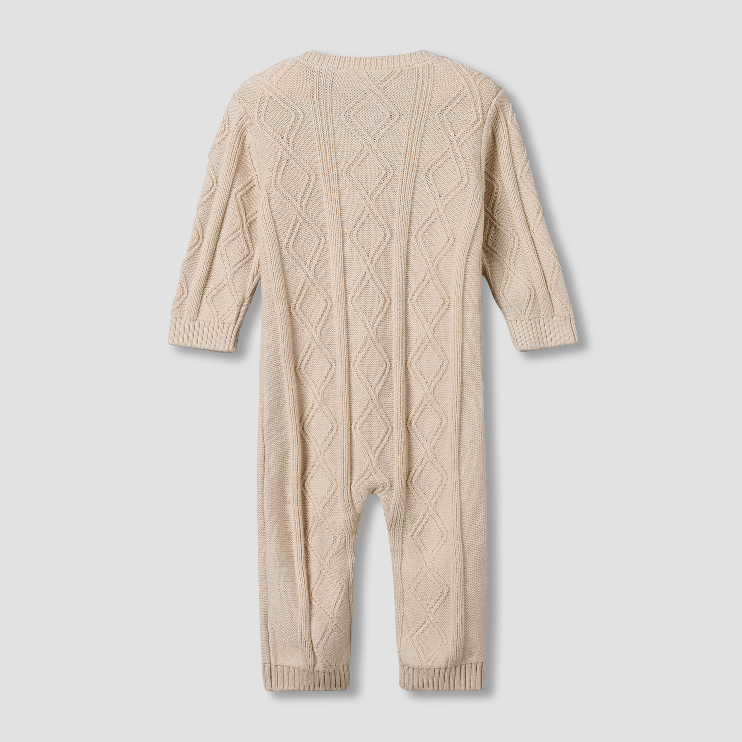 Juniors Cotton Round Neck Long Sleeves Sleepsuit with Knit Texture-baby-boys-clothing-winterwear-sleepsuits-image-3
