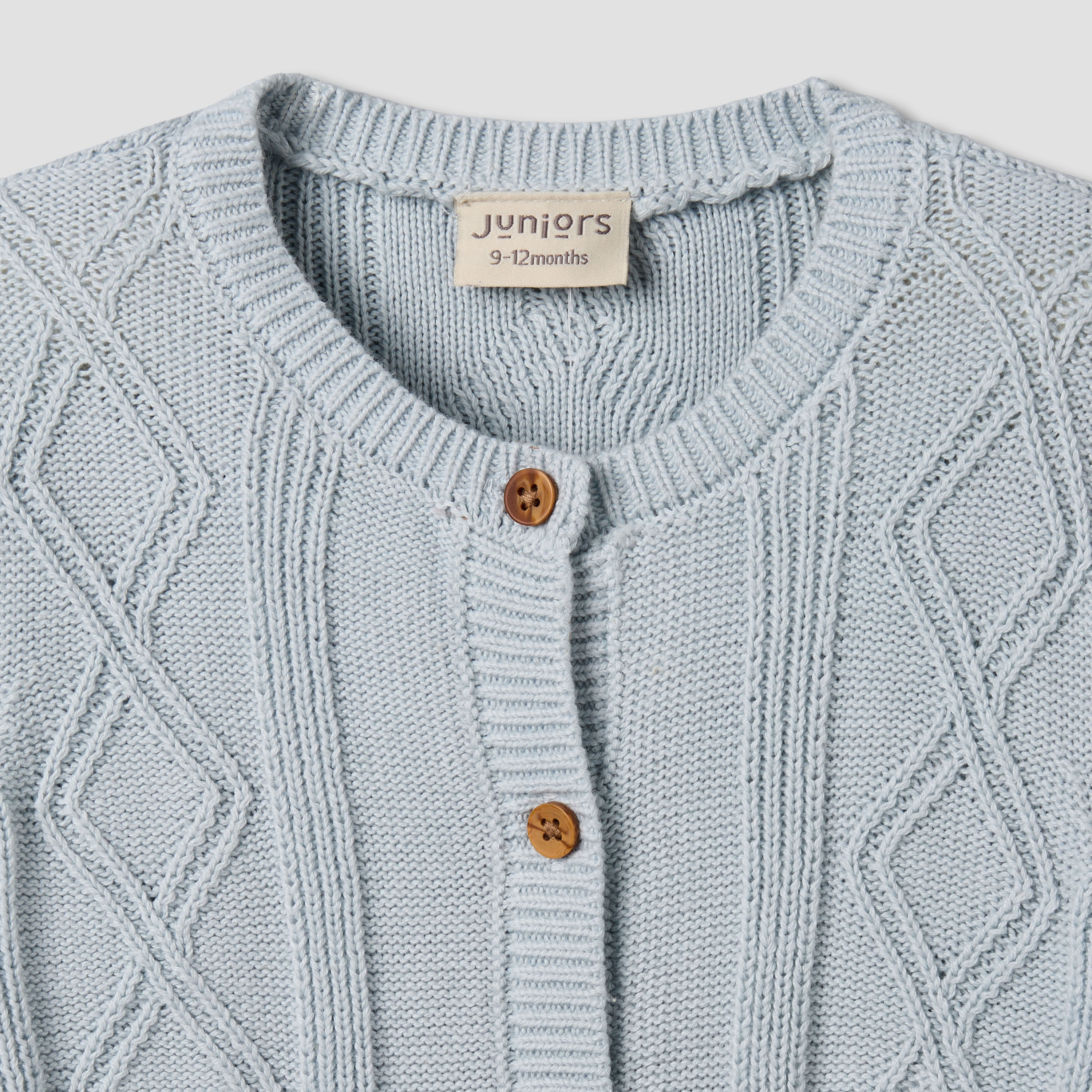 Juniors Cotton Round Neck Long Sleeves Sleepsuit with Knit Texture-baby-boys-clothing-winterwear-sleepsuits-image-4