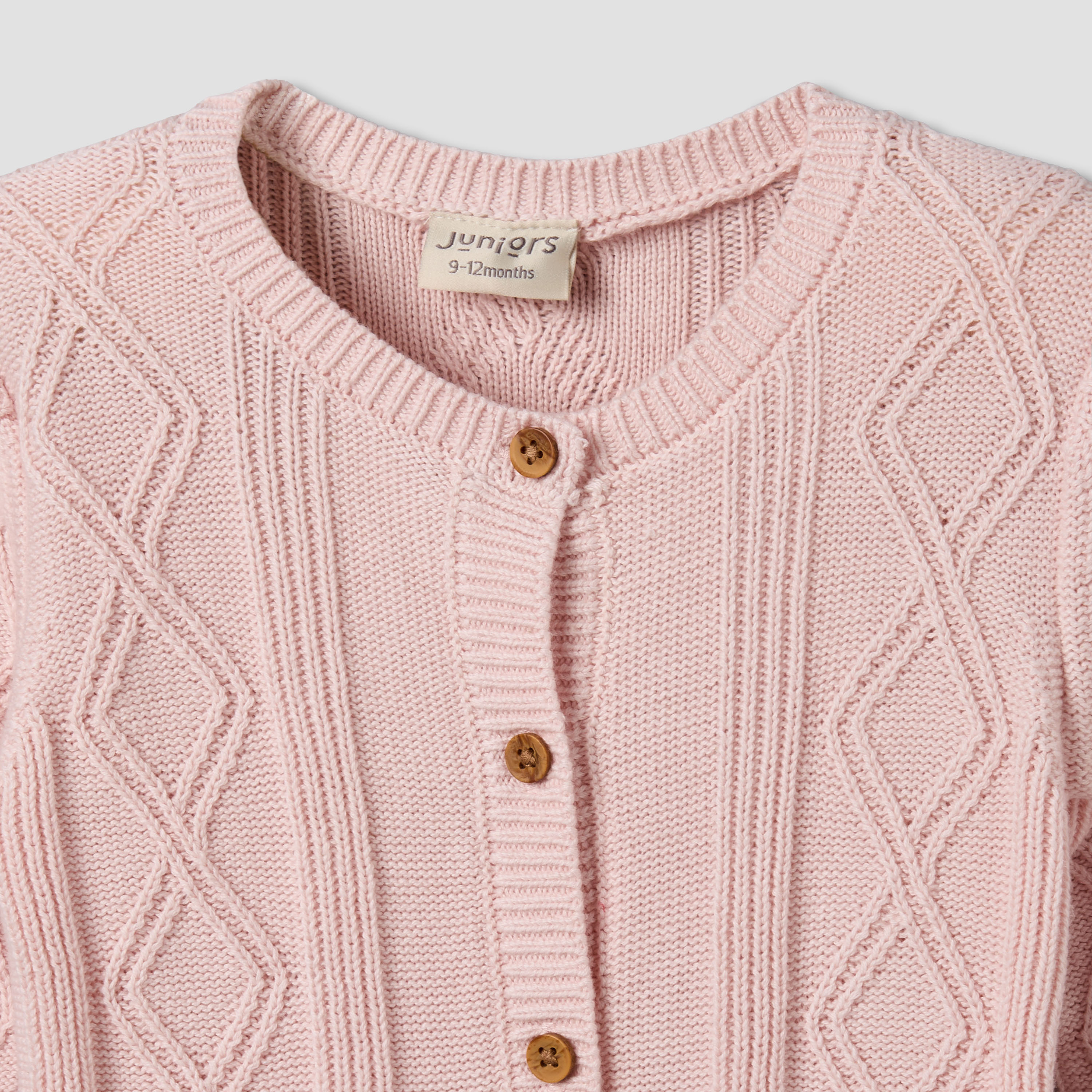 Juniors Cotton Crew Neck Long Sleeves Sleepsuit with Knit Texture-baby-girls-clothing-nightwear-sleepsuits-image-4