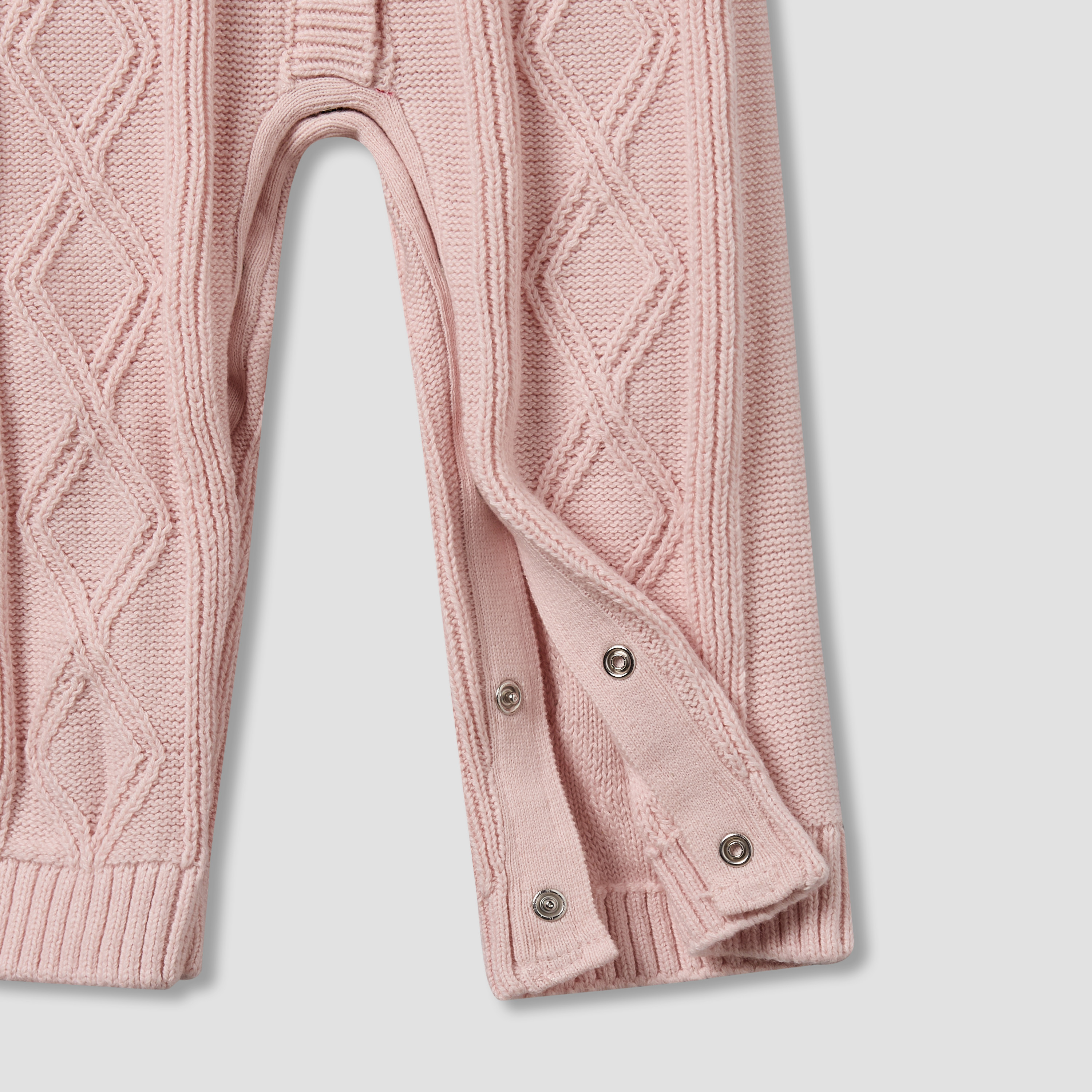 Juniors Cotton Crew Neck Long Sleeves Sleepsuit with Knit Texture-baby-girls-clothing-nightwear-sleepsuits-image-5