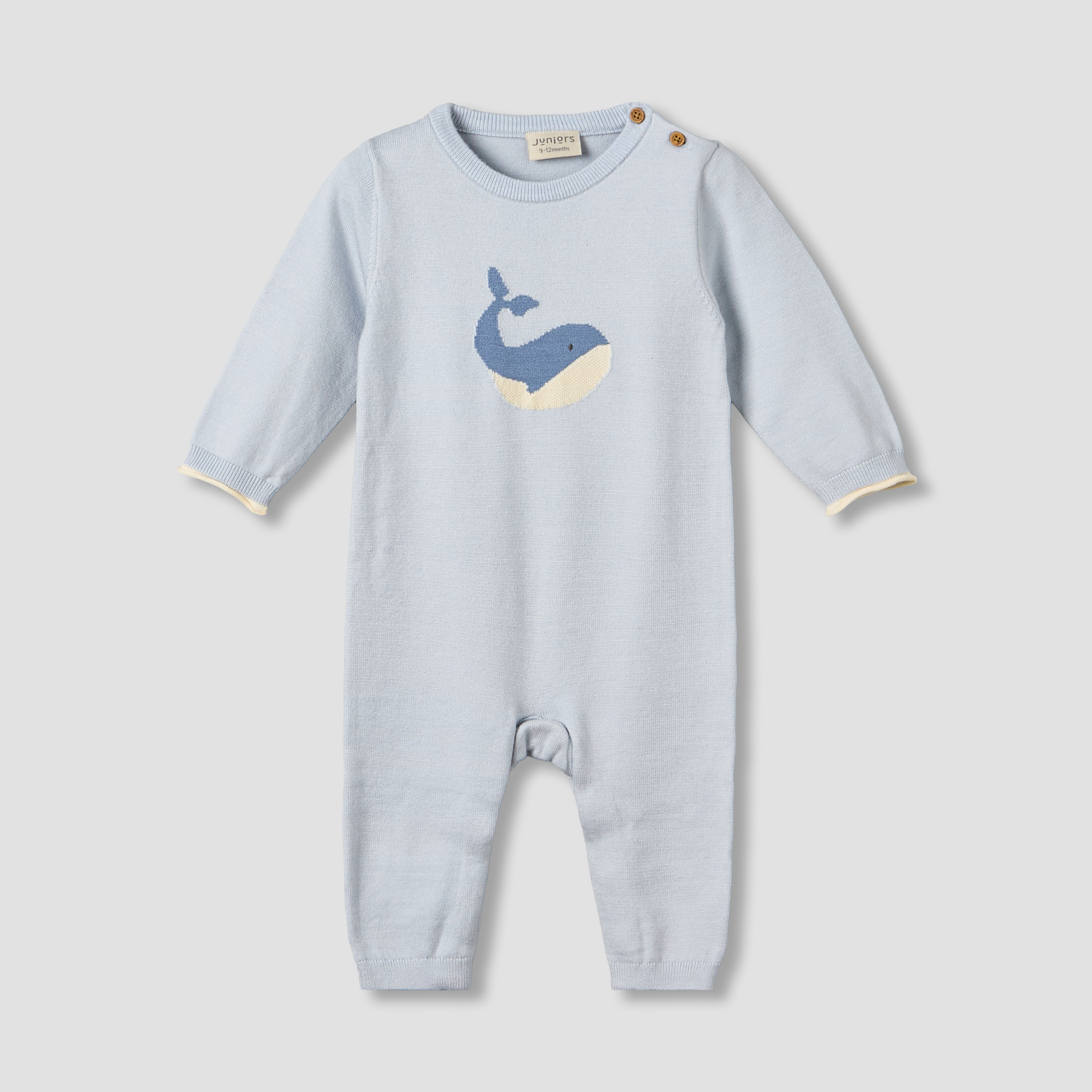 Juniors Cotton Round Neck Long Sleeves Sleepsuit with Whale Print-baby-boys-clothing-winterwear-sleepsuits-image-1