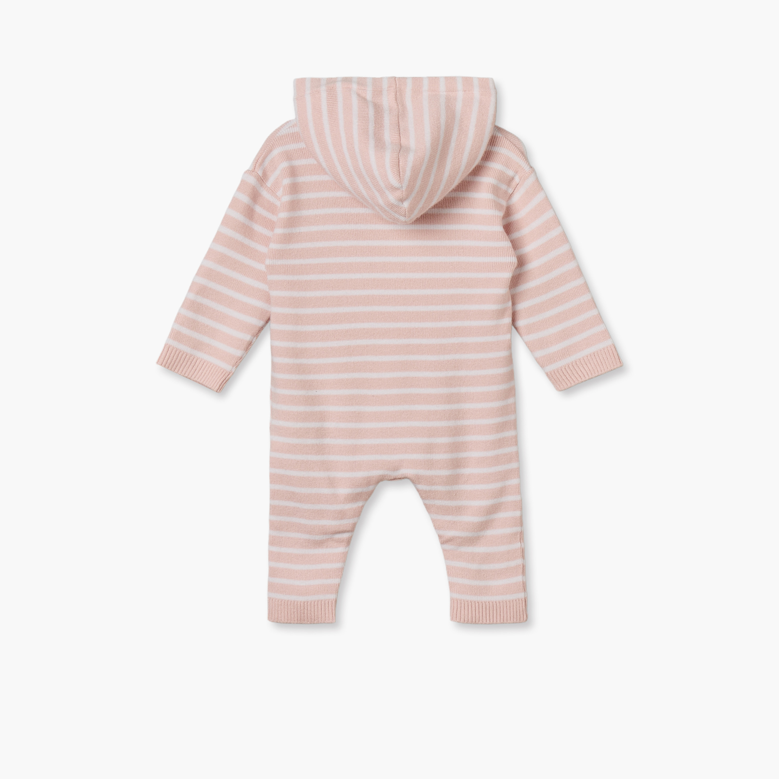 بدلة نوم قطن بقبعة وأكمام طويلة وأزرار إغلاق كباسة من جونيورز-baby-girls-clothing-nightwear-sleepsuits-image-2