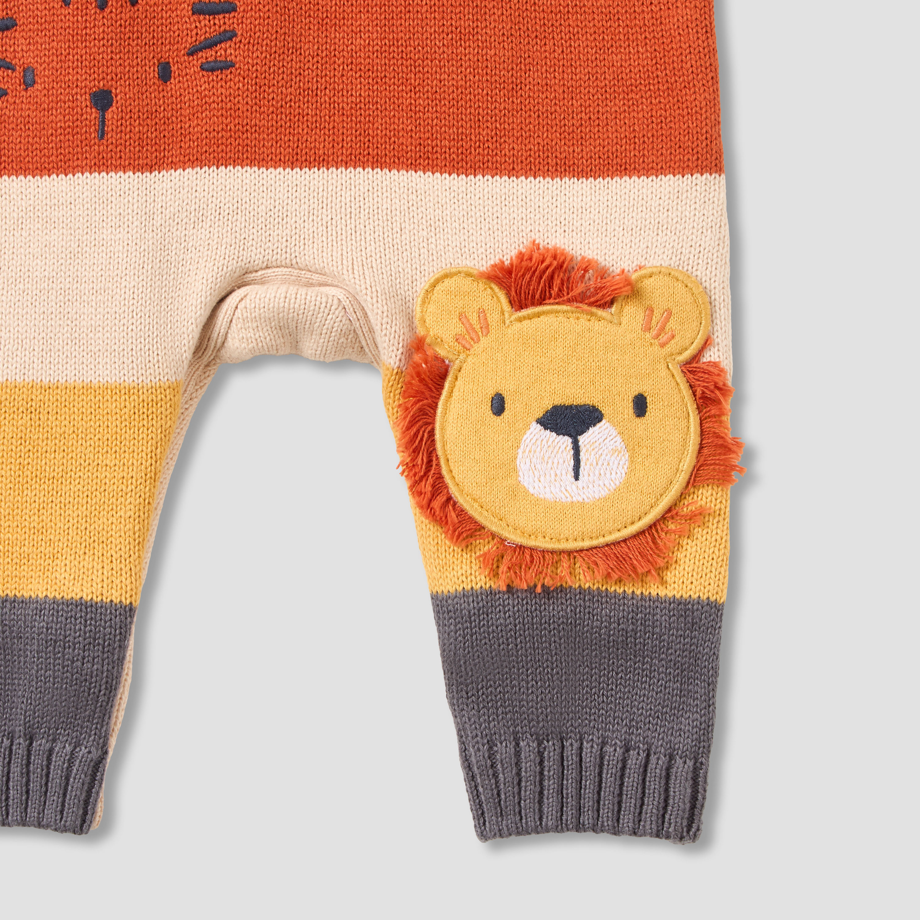 Juniors Cotton Round Neck Long Sleeves Sleepsuit with Animal Applique-baby-boys-clothing-winterwear-sleepsuits-image-4