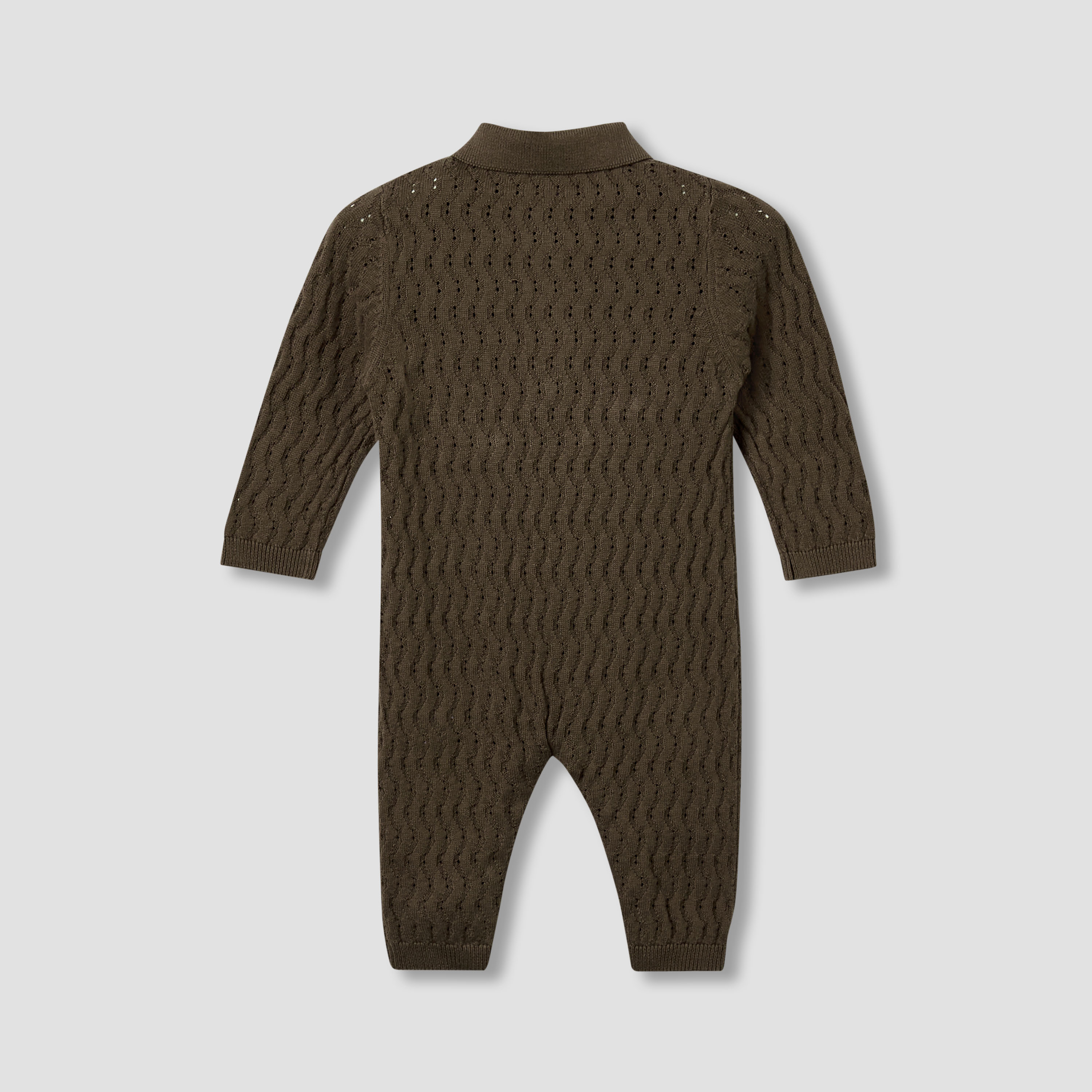 Juniors Collared Sleepsuit with Zip Closure - Cotton - Long Sleeves-baby-boys-clothing-winterwear-sleepsuits-image-2