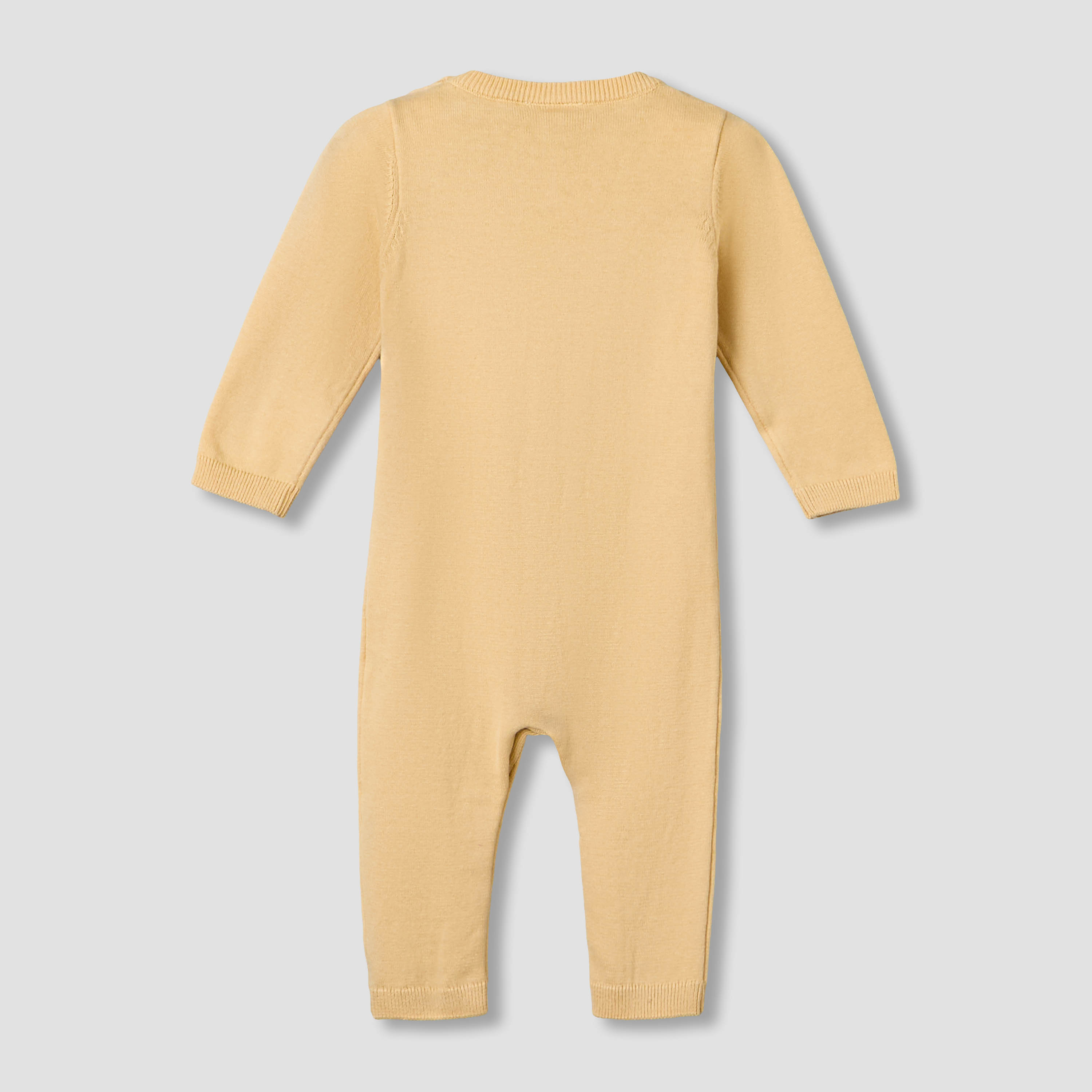 Juniors Cotton Round Neck Long Sleeves Sleepsuit with Bunny Applique-baby-girls-clothing-nightwear-sleepsuits-image-3