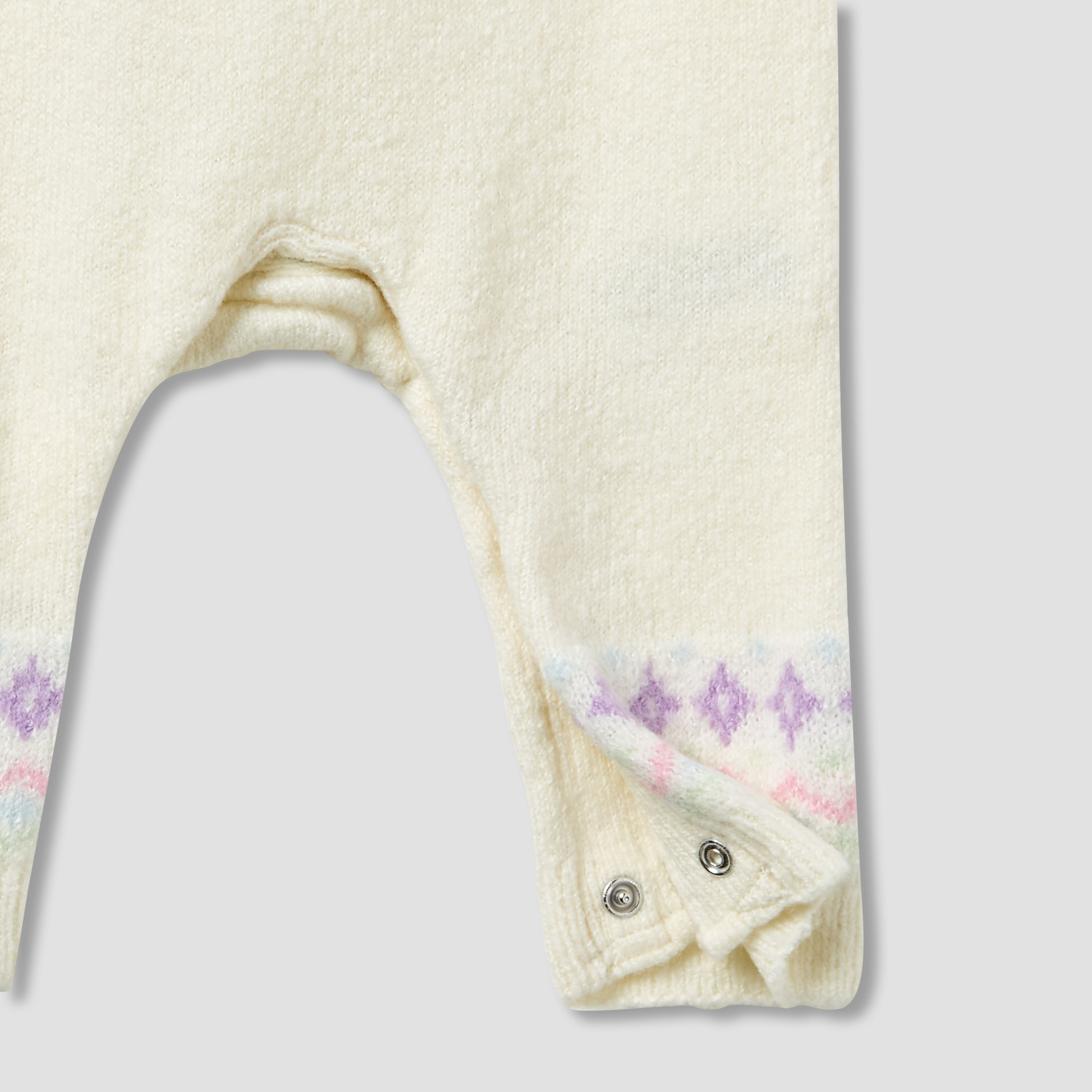 Juniors Cotton Crew Neck Long Sleeves Sleepsuit with Fair Isle Texture-baby-girls-clothing-nightwear-sleepsuits-image-4