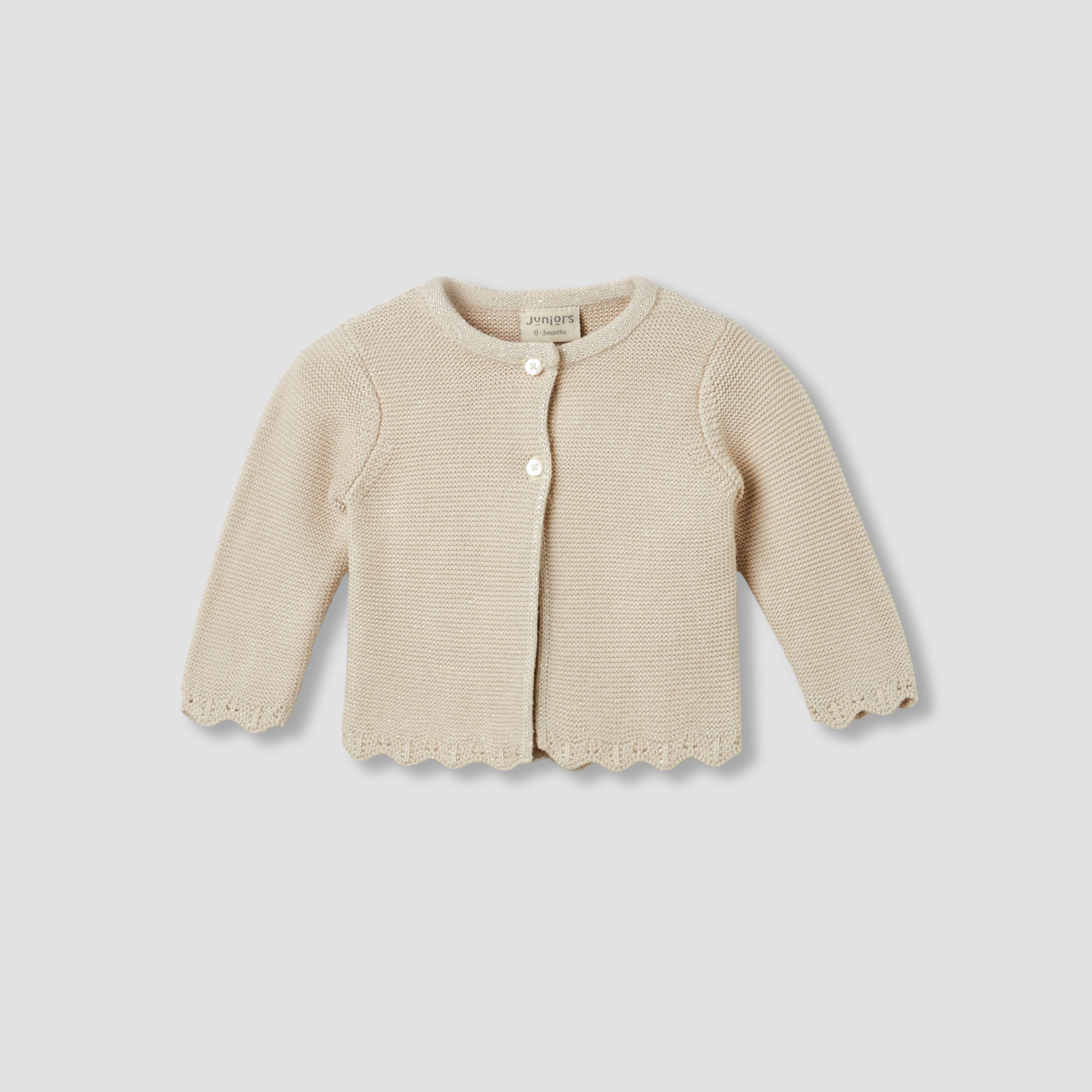 كارديجان قطن بياقة ضيقة وأكمام طويلة وحافة صدفية من جونيورز-baby-girls-clothing-jumpersandcardigans-image-4