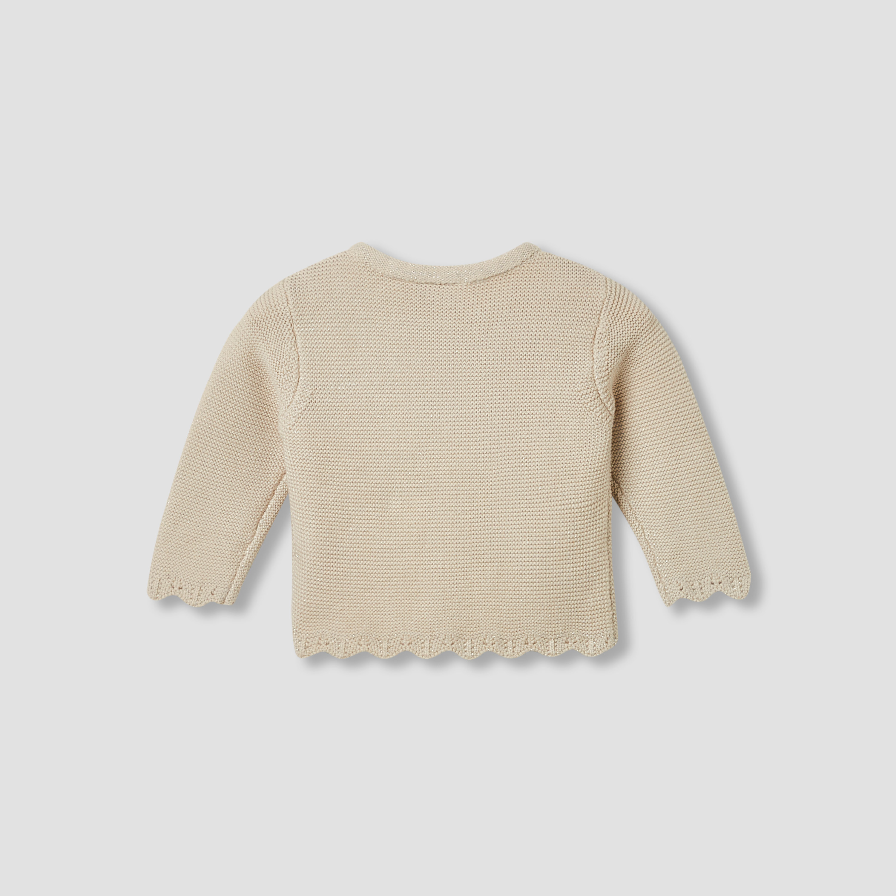 كارديجان قطن بياقة ضيقة وأكمام طويلة وحافة صدفية من جونيورز-baby-girls-clothing-jumpersandcardigans-image-3