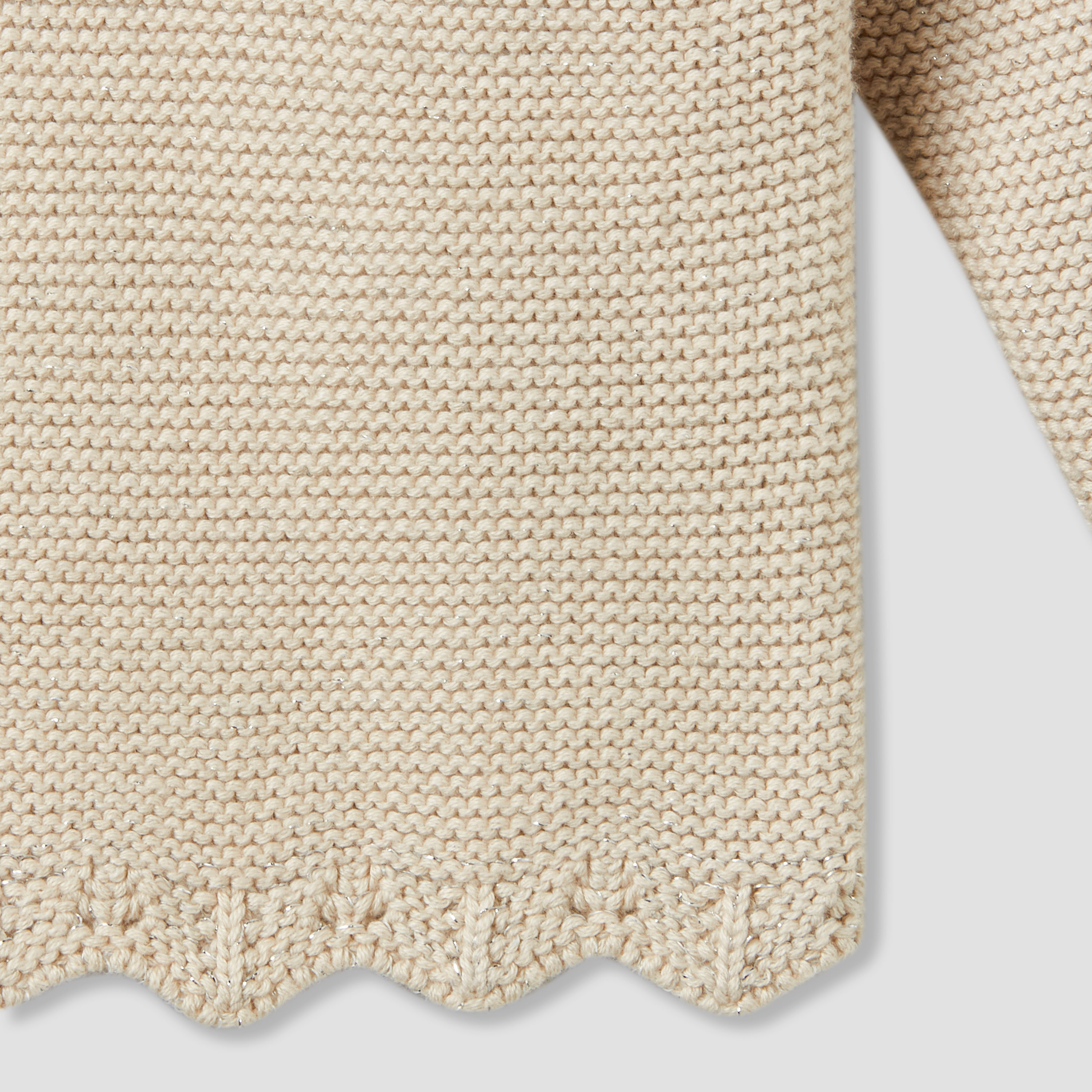 كارديجان قطن بياقة ضيقة وأكمام طويلة وحافة صدفية من جونيورز-baby-girls-clothing-jumpersandcardigans-image-1