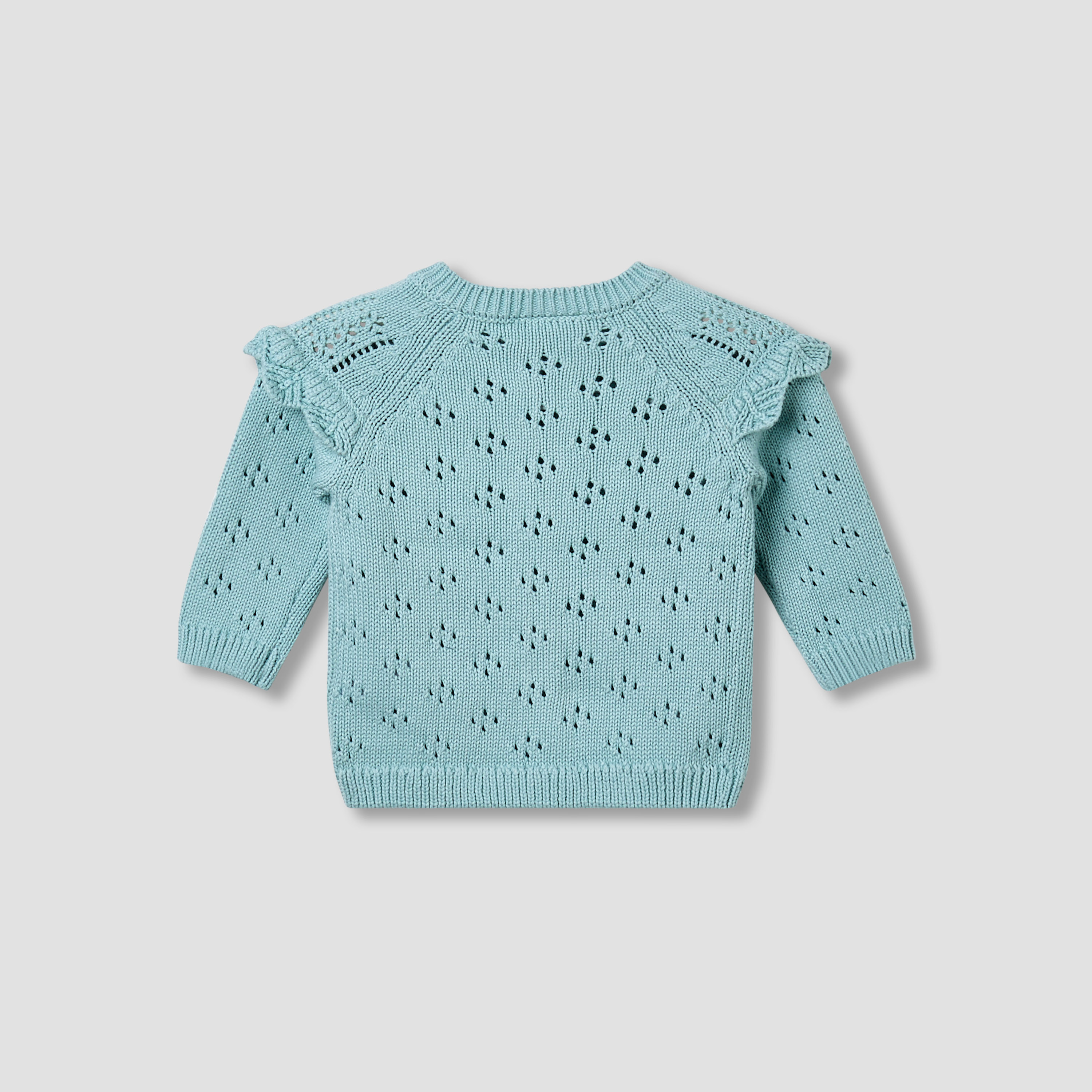 Juniors Girls Round Neck Cardigan with Knit Texture - Cotton - Long Sleeves-baby-girls-clothing-winterwear-jumpersandcardigans-image-2