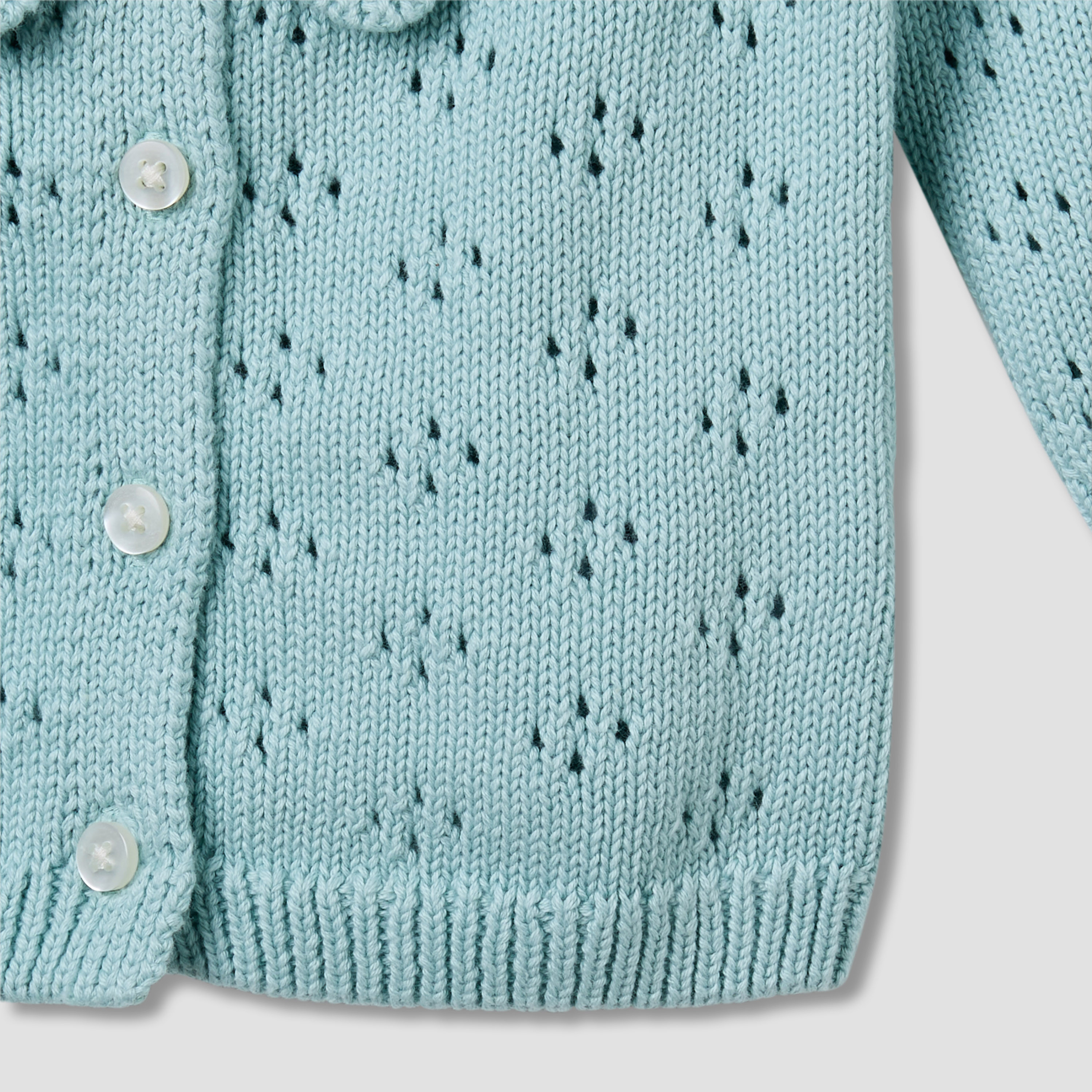 Juniors Girls Round Neck Cardigan with Knit Texture - Cotton - Long Sleeves-baby-girls-clothing-winterwear-jumpersandcardigans-image-4