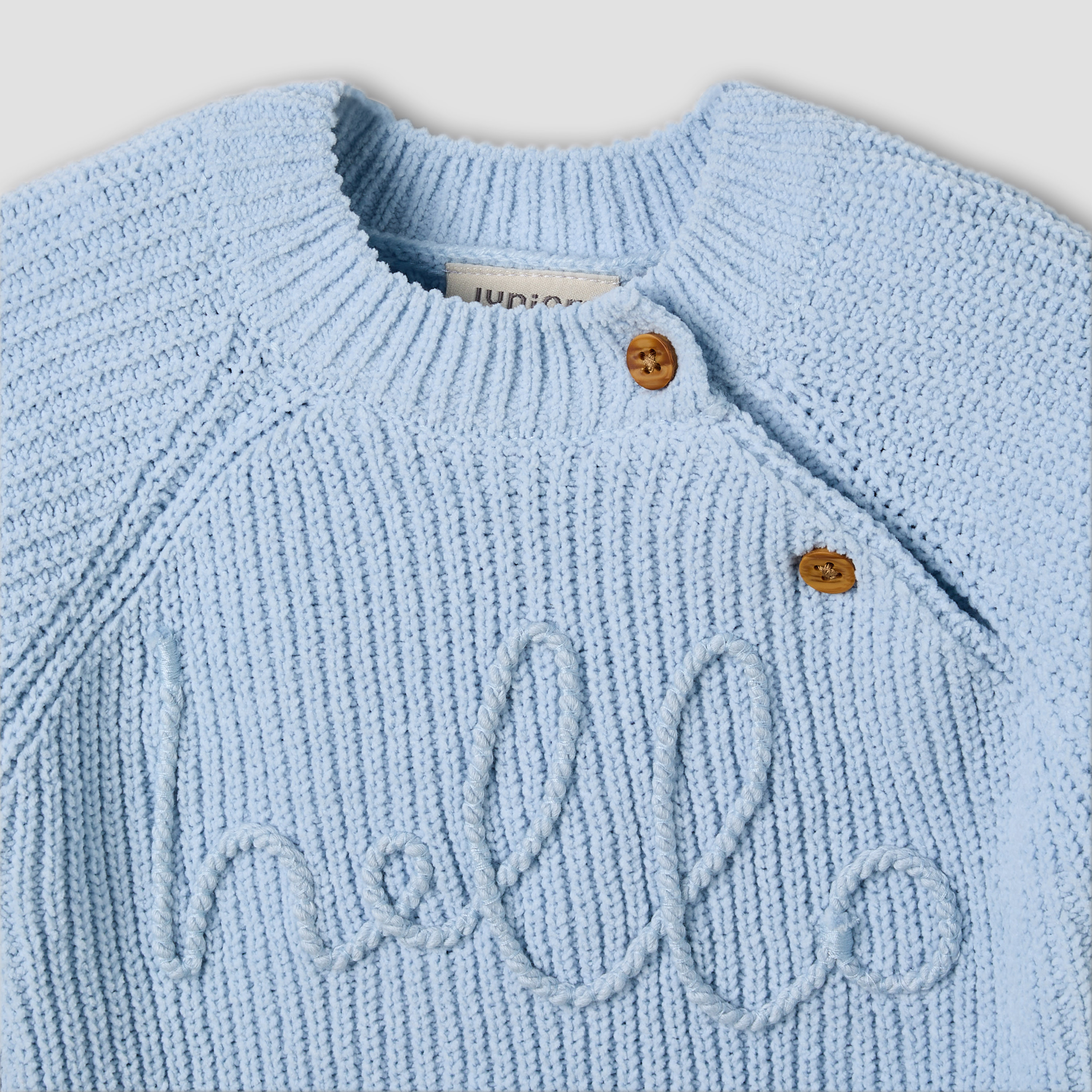 كنزة بياقة مستديرة بنسيج محبوك للبنات من جونيورز - بأكمام طويلة-baby-boys-clothing-winterwear-jumpersandcardigans-image-2