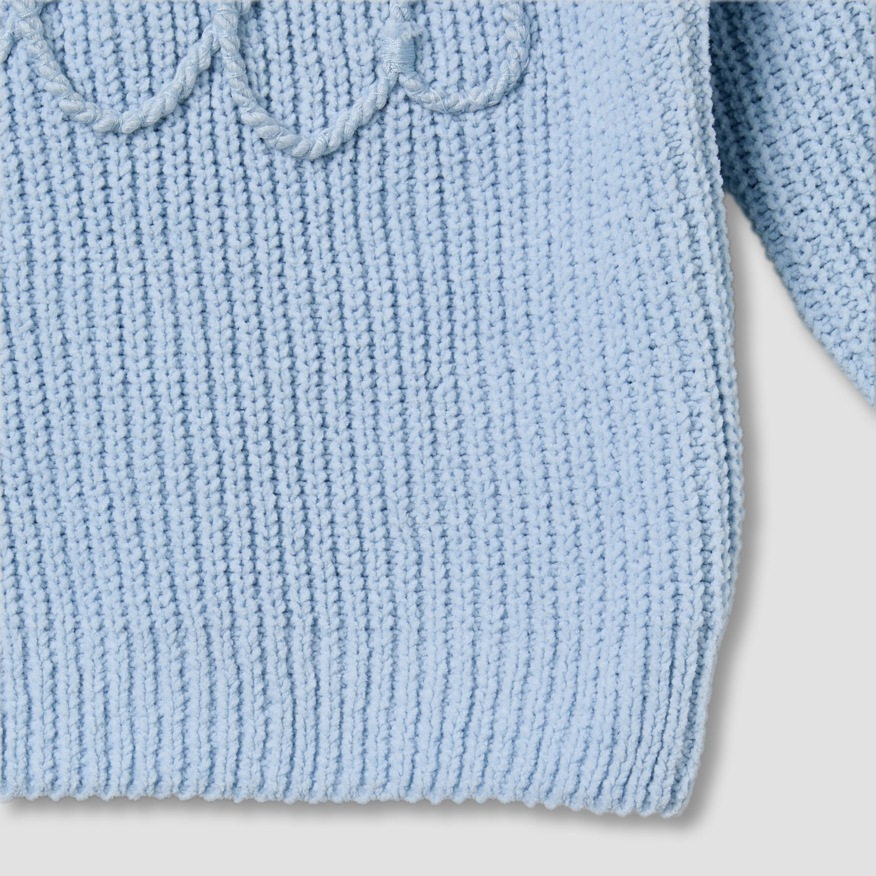 كنزة بياقة مستديرة بنسيج محبوك للبنات من جونيورز - بأكمام طويلة-baby-boys-clothing-winterwear-jumpersandcardigans-image-1