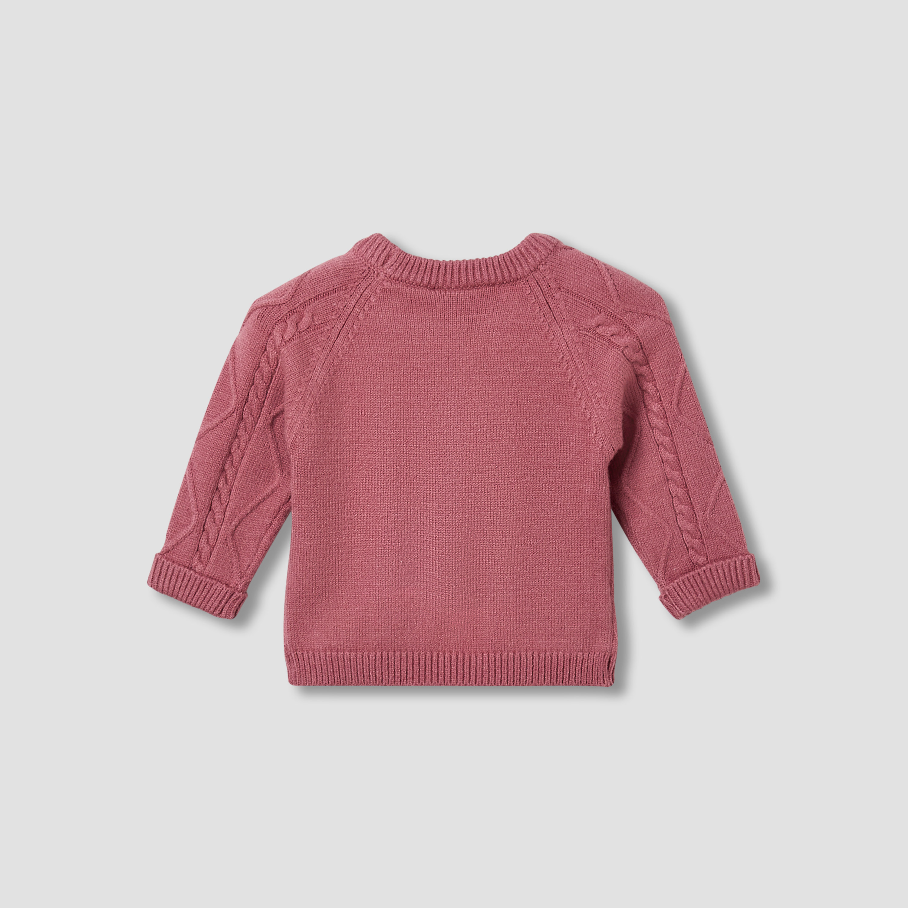 Juniors Girls Round Neck Sweater with Floral Embroidery - Long Sleeves-baby-girls-clothing-winterwear-jumpersandcardigans-image-2