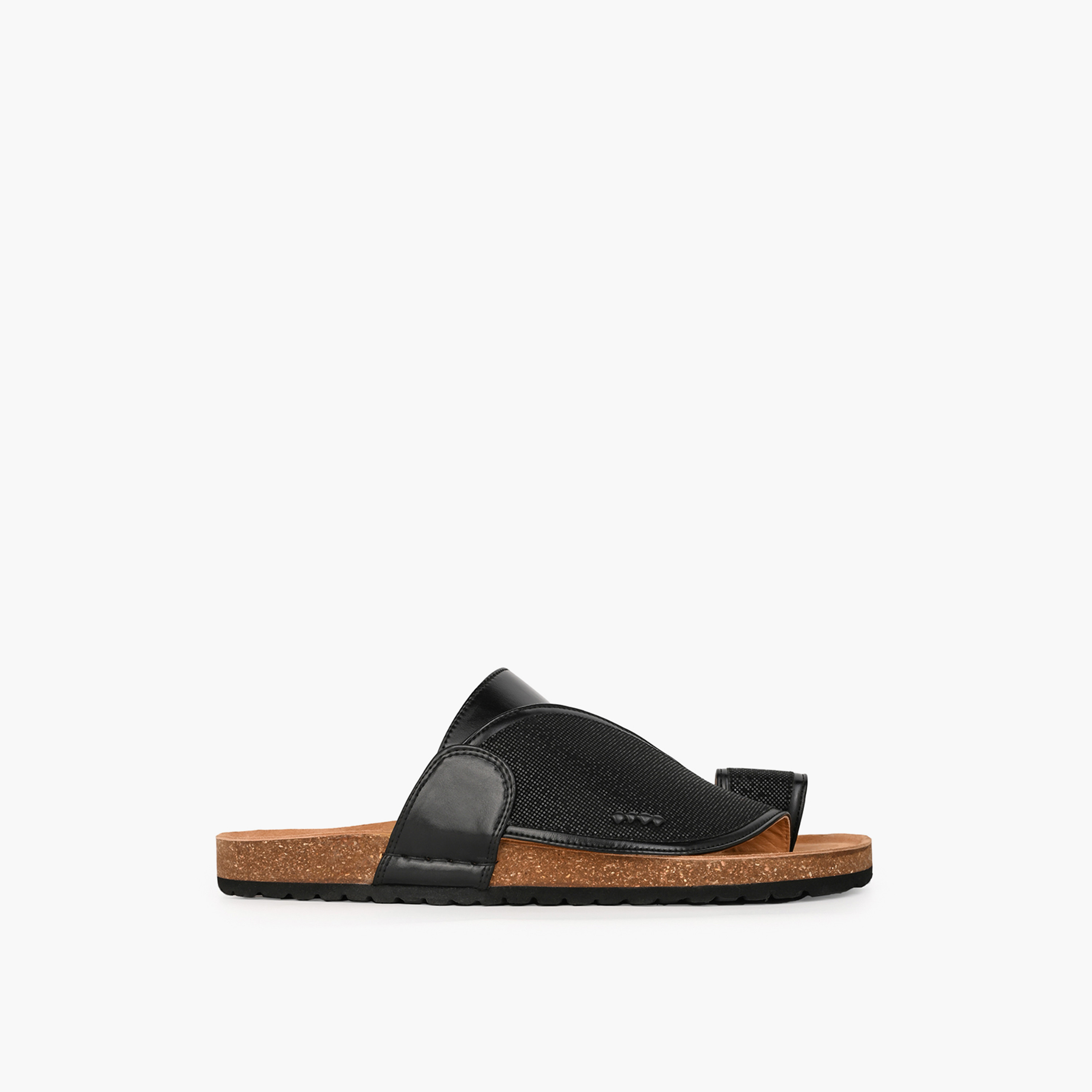 Al Waha Men Textured Leather Arabic Sandals-men-shoes-sandals-image-2