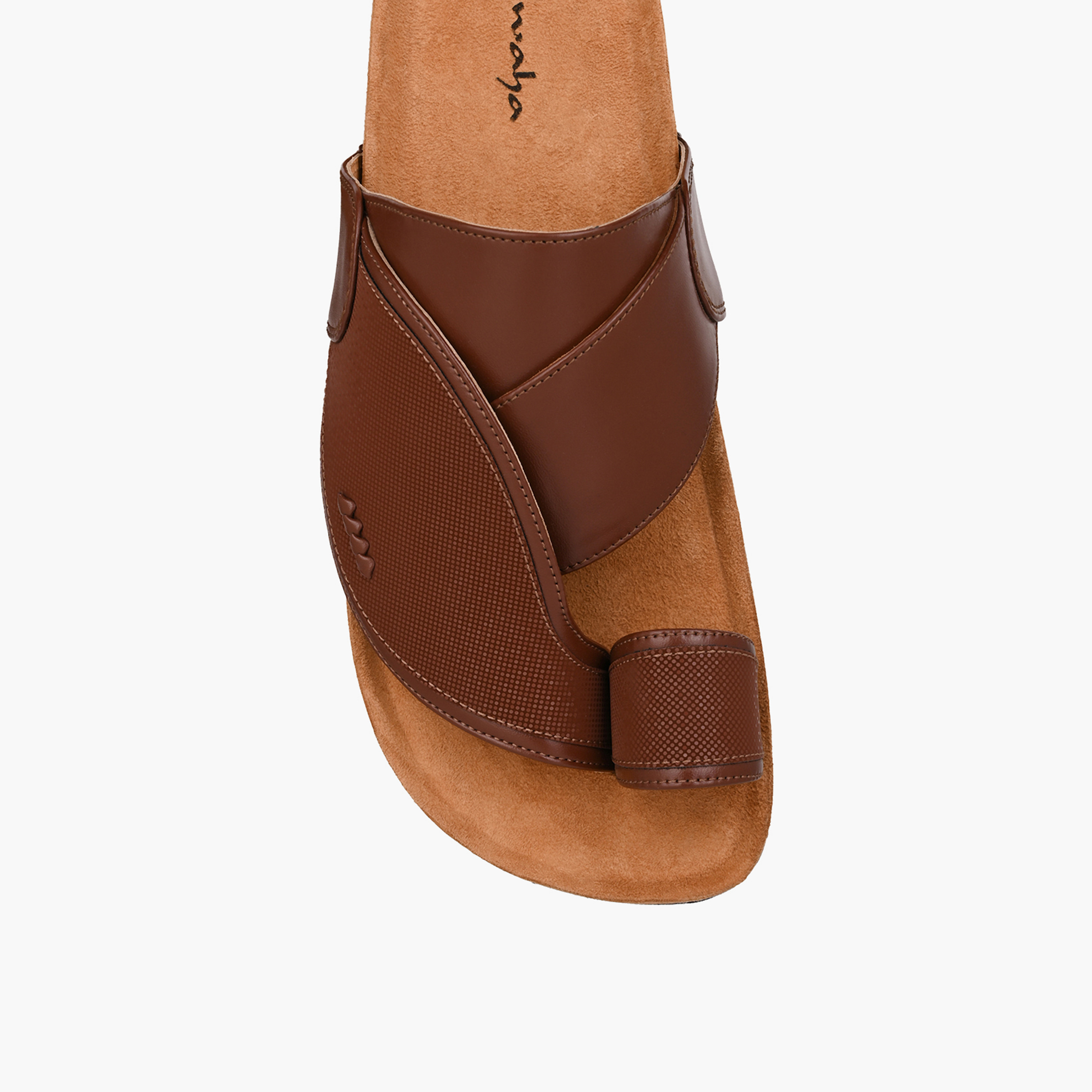 Al Waha Men Textured Leather Arabic Sandals-men-shoes-sandals-image-4