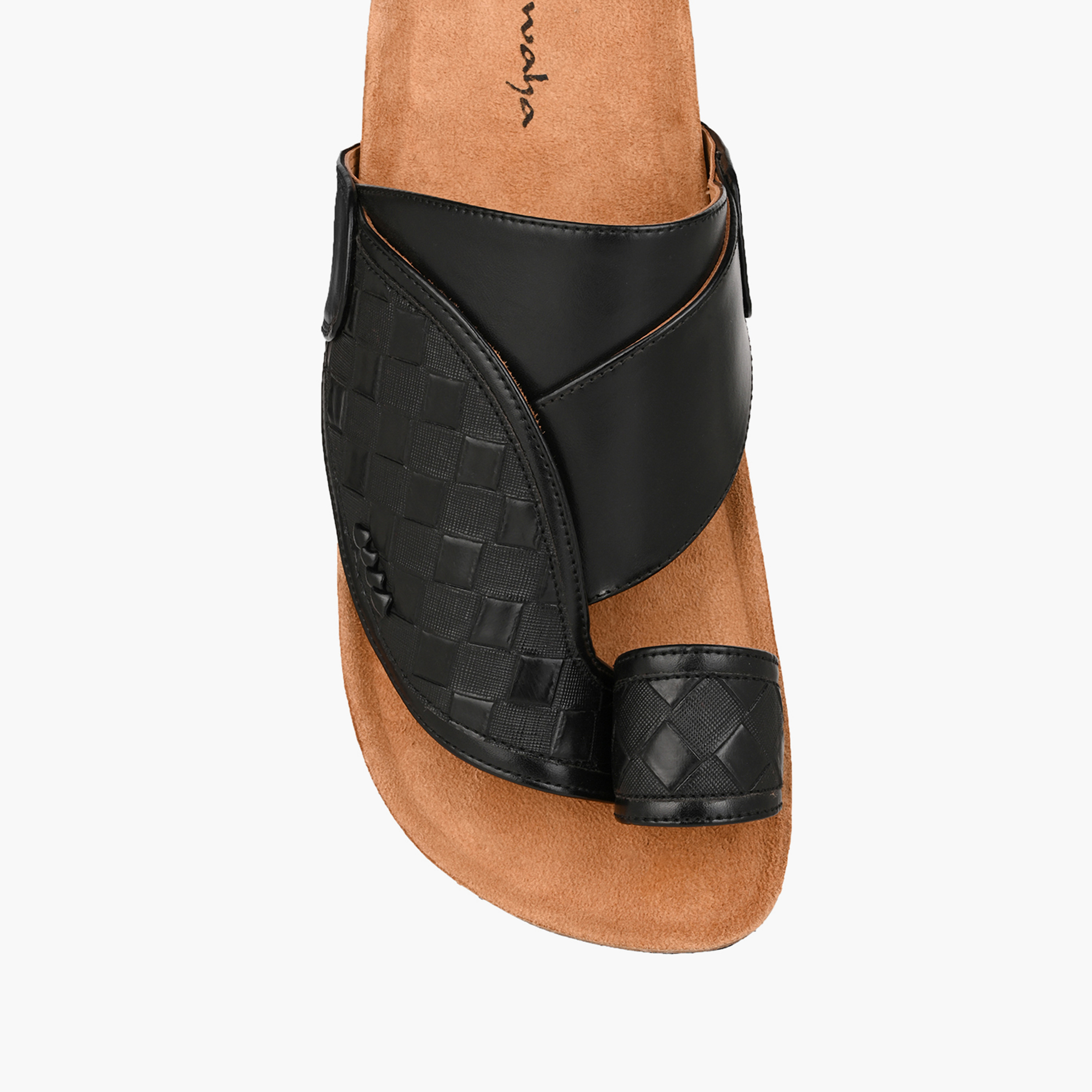 Al Waha Men Textured Leather Arabic Sandals-men-shoes-sandals-image-4