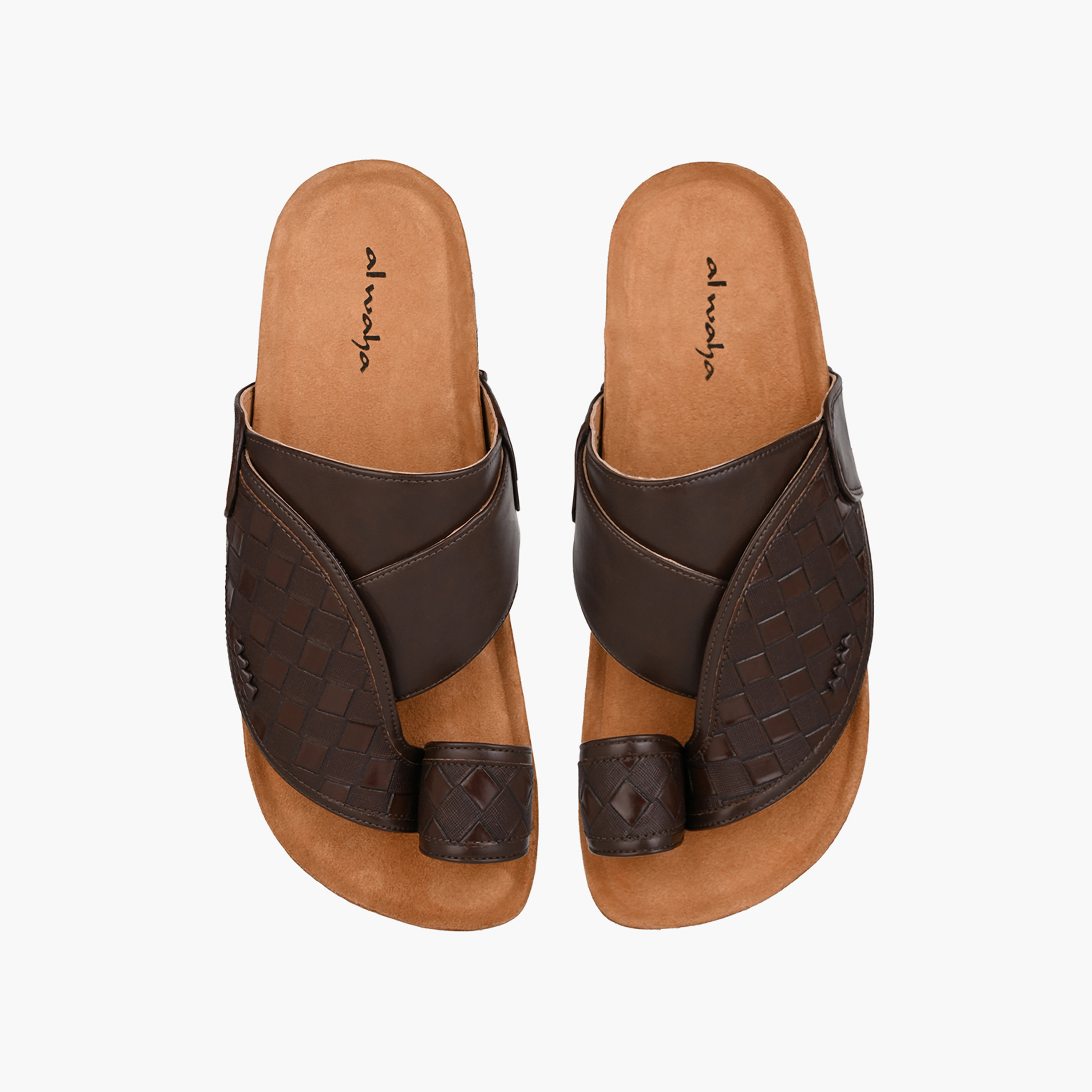 Al Waha Men Textured Leather Arabic Sandals-men-shoes-sandals-image-1