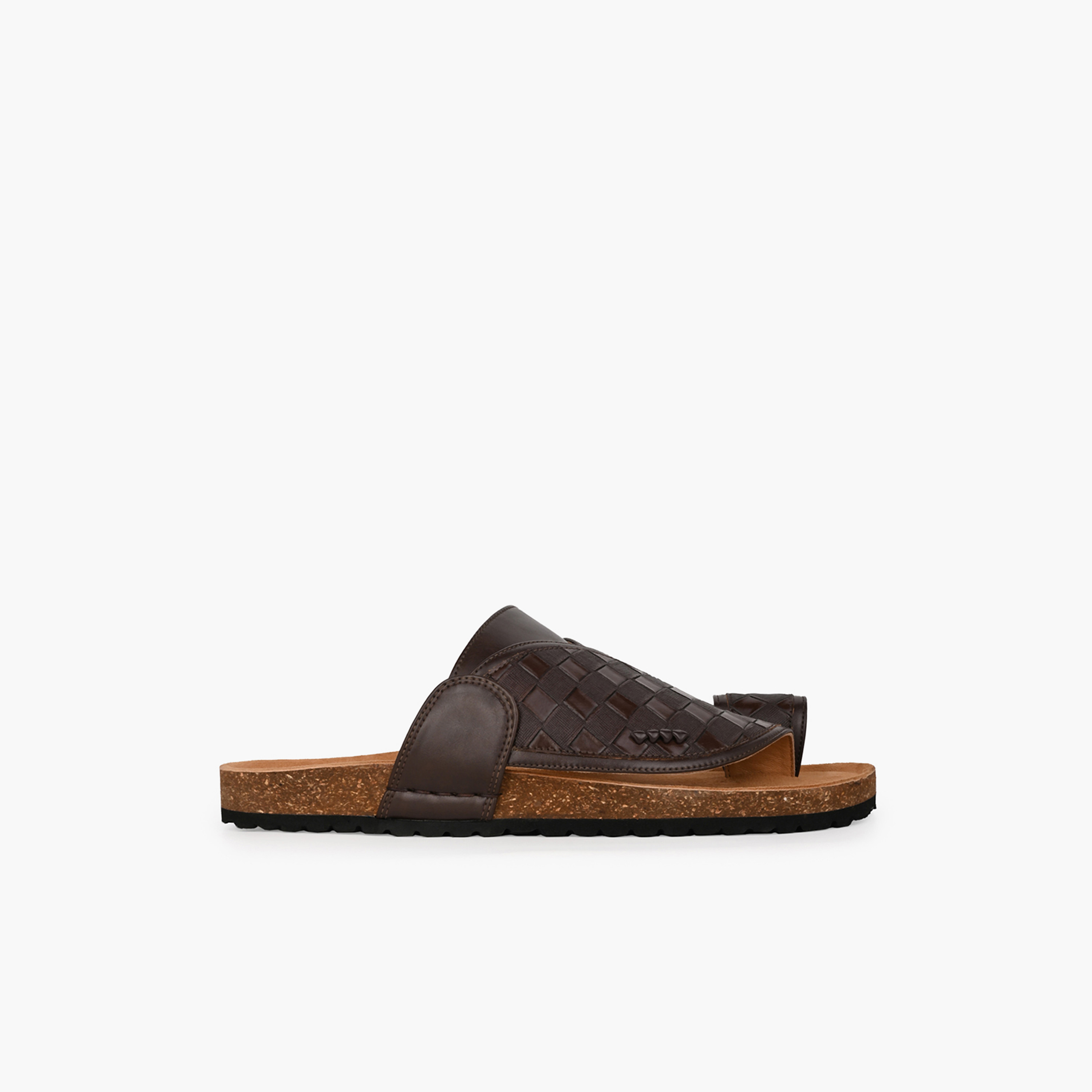 Al Waha Men Textured Leather Arabic Sandals-men-shoes-sandals-image-2