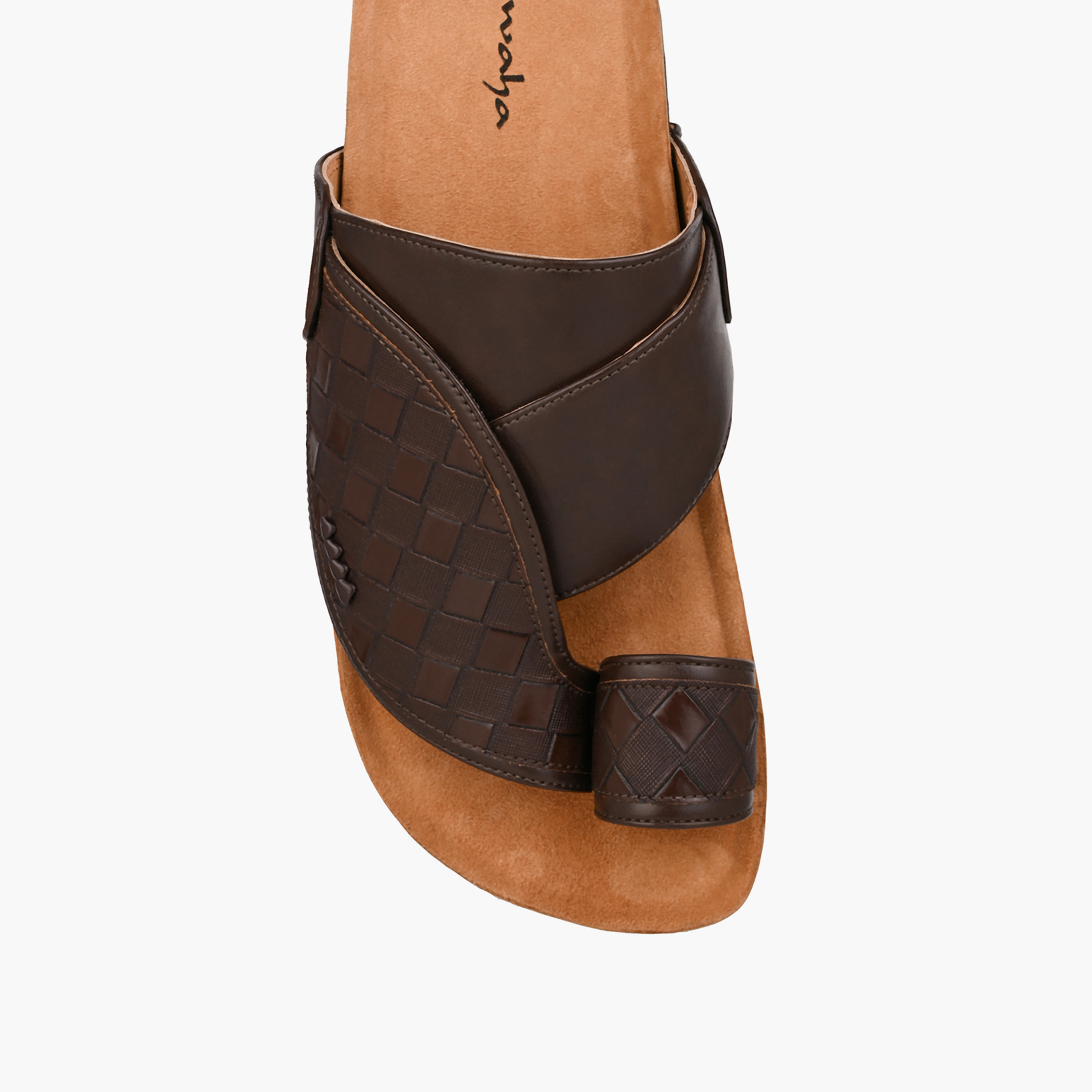 Al Waha Men Textured Leather Arabic Sandals-men-shoes-sandals-image-4